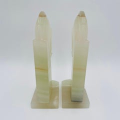 Pair of Art Deco Onyx Horses Heads Bookends