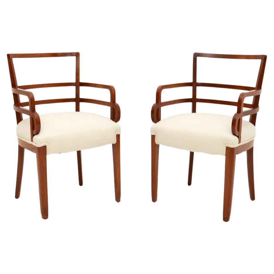 Paire de fauteuils / chaises d'appoint ouverts Art Déco