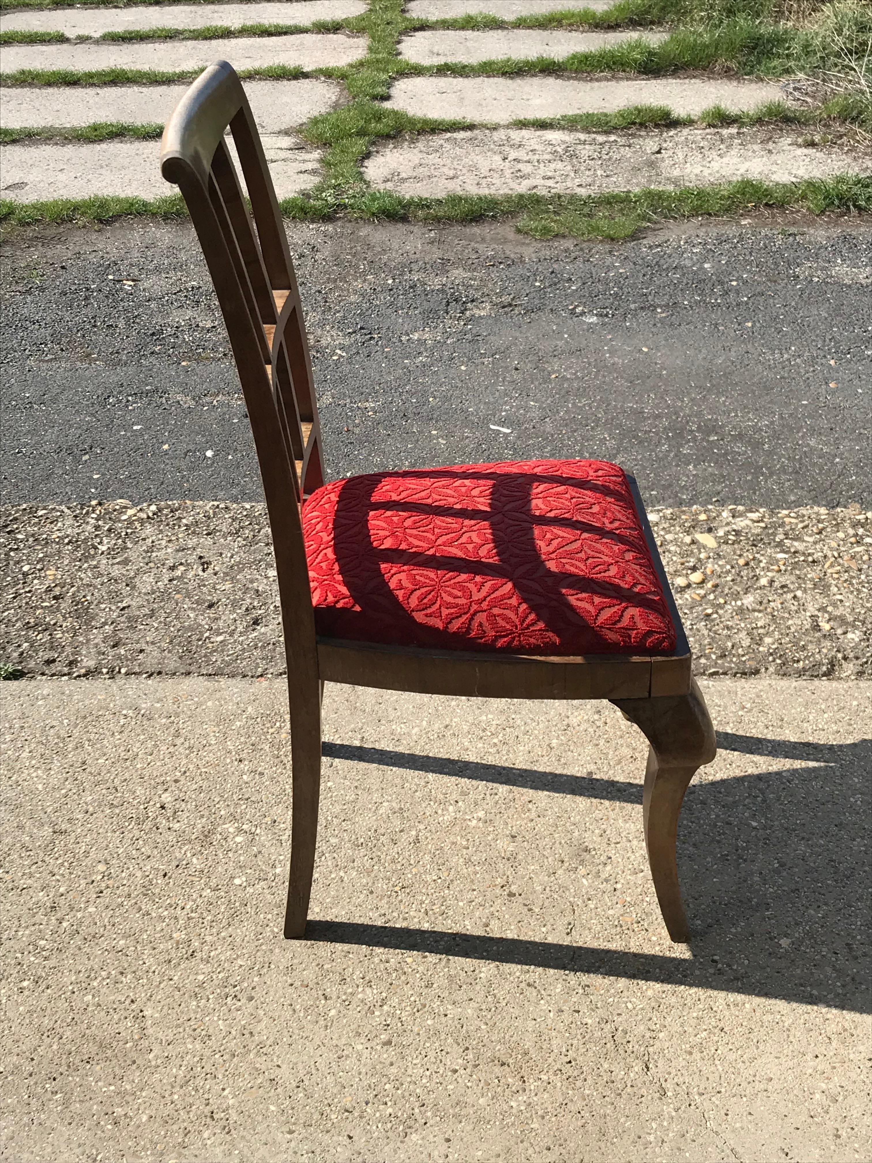 Velvet Pair of Art Deco Original Chairs For Sale