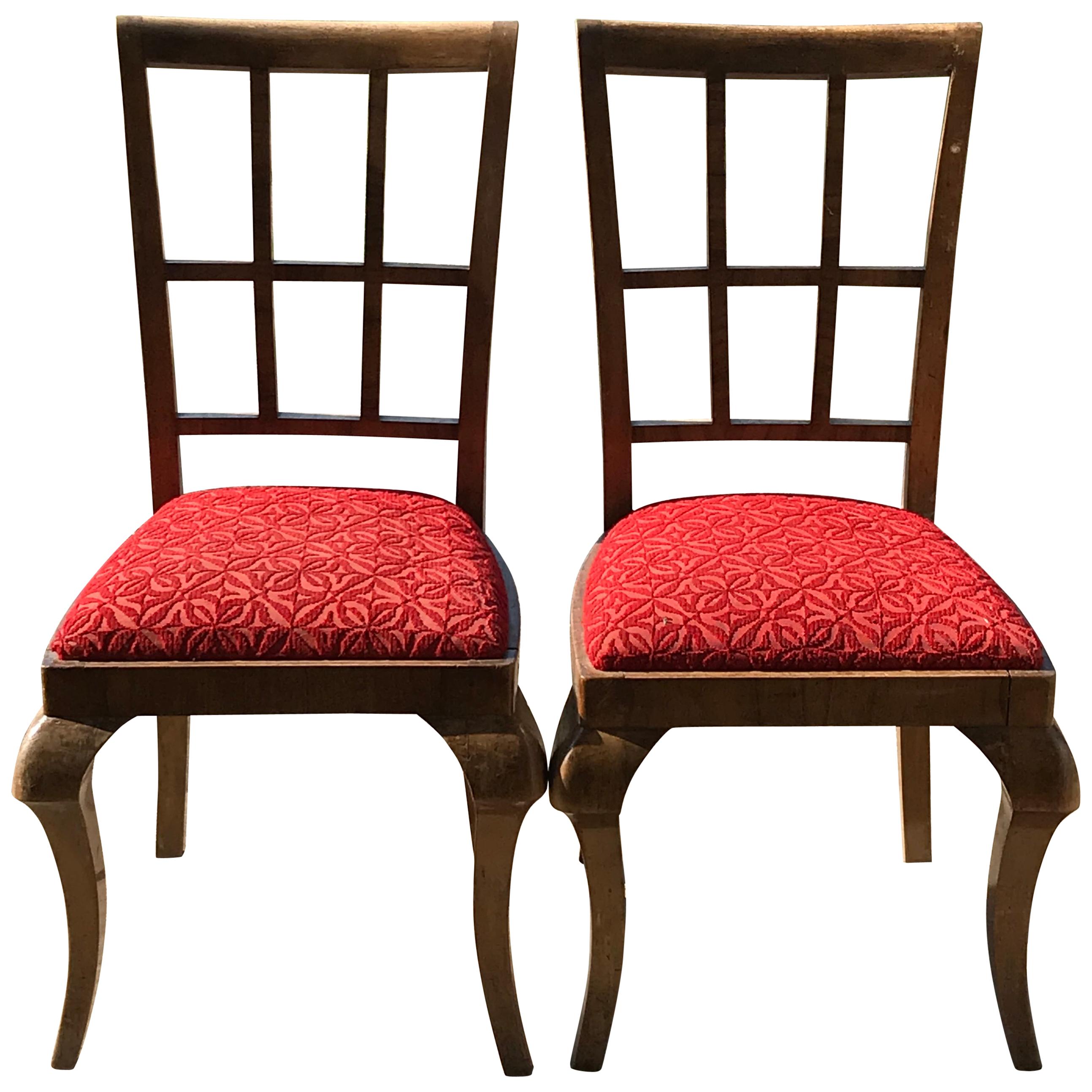 Pair of Art Deco Original Chairs For Sale