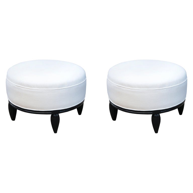 Pair of Art Deco Ottomans at 1stDibs