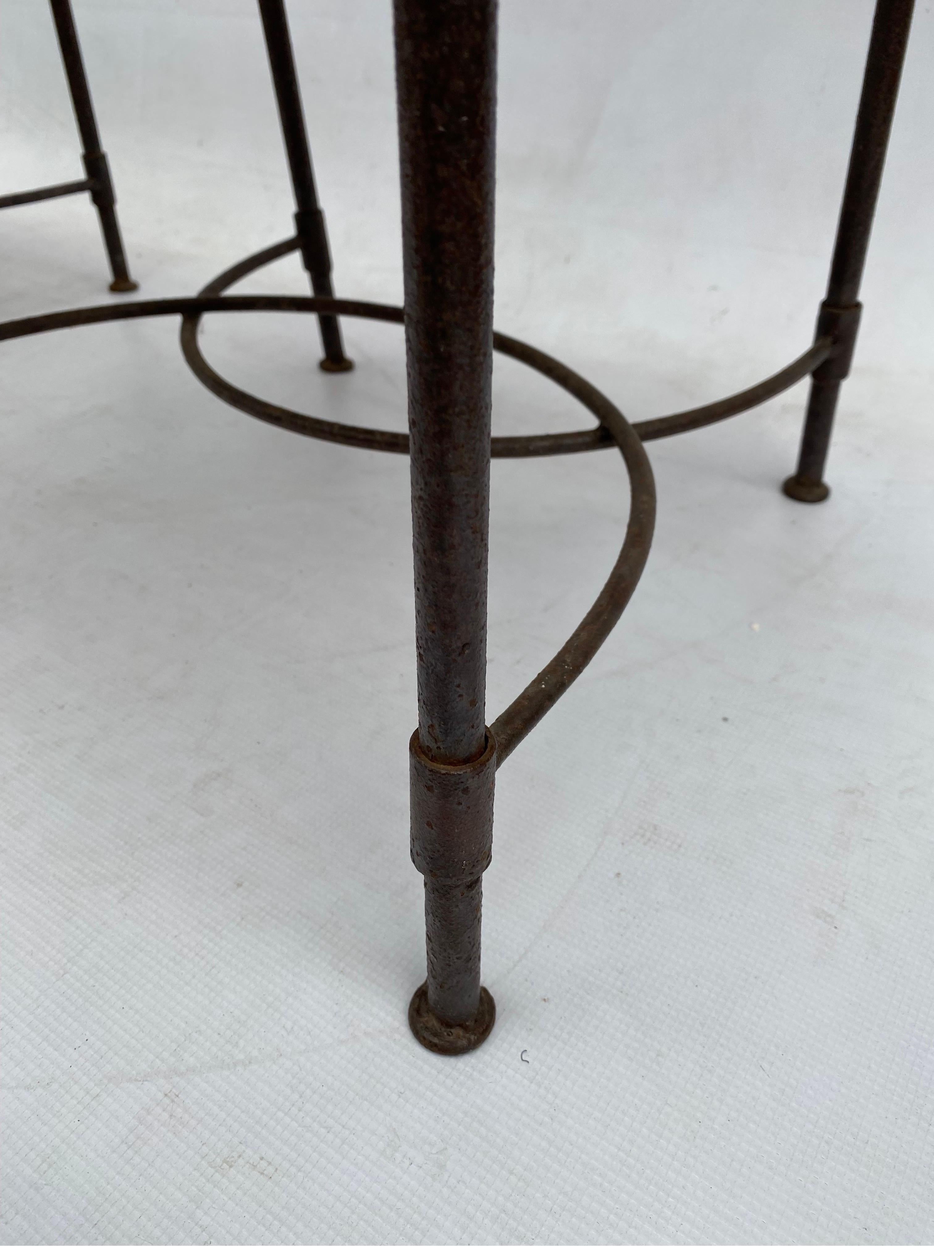 Pair of Art Deco Oxidised Forged Iron Bamboo Rattan Side Chairs Vintage 1920s For Sale 12