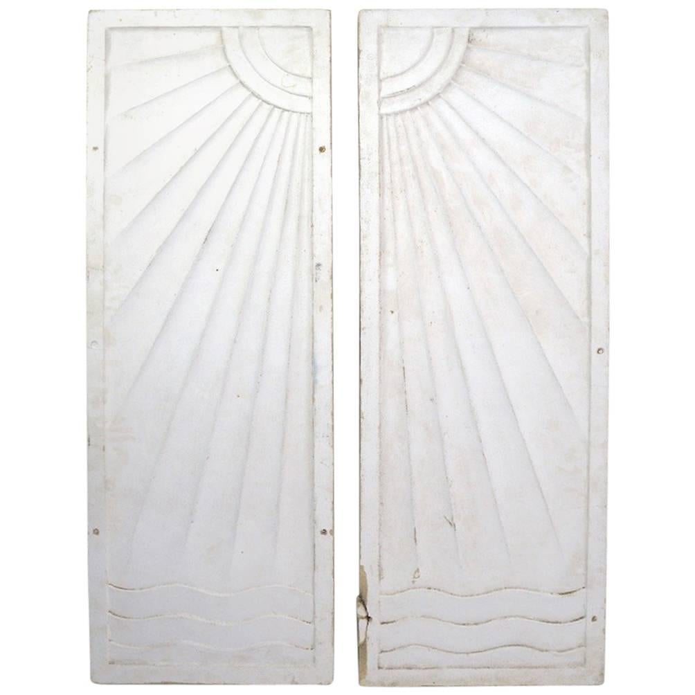Pair of Art Deco Panels Removed from Art Deco Period Speakeasy Casino