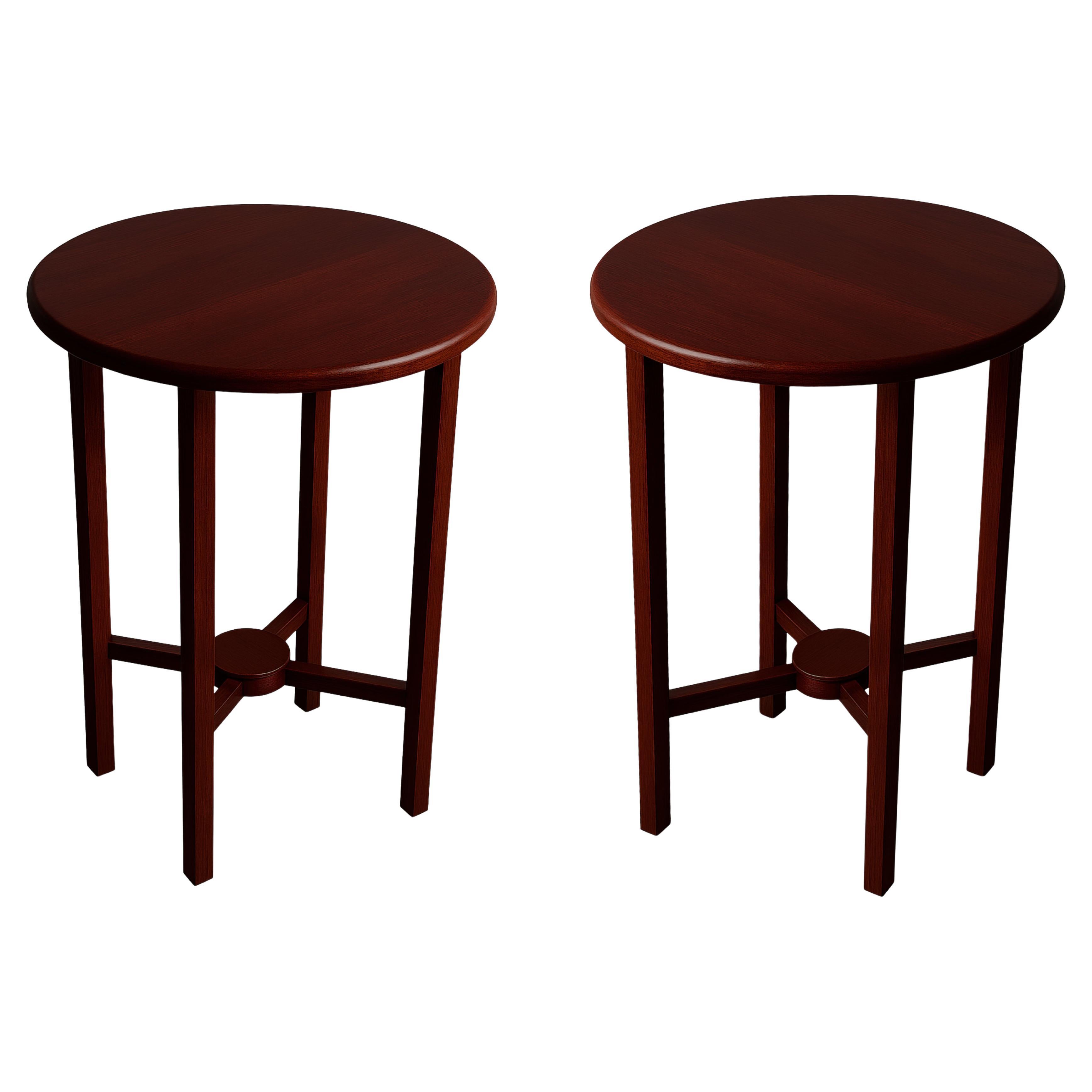 Pair of Art Deco Pedestal Side Table, 20th Century