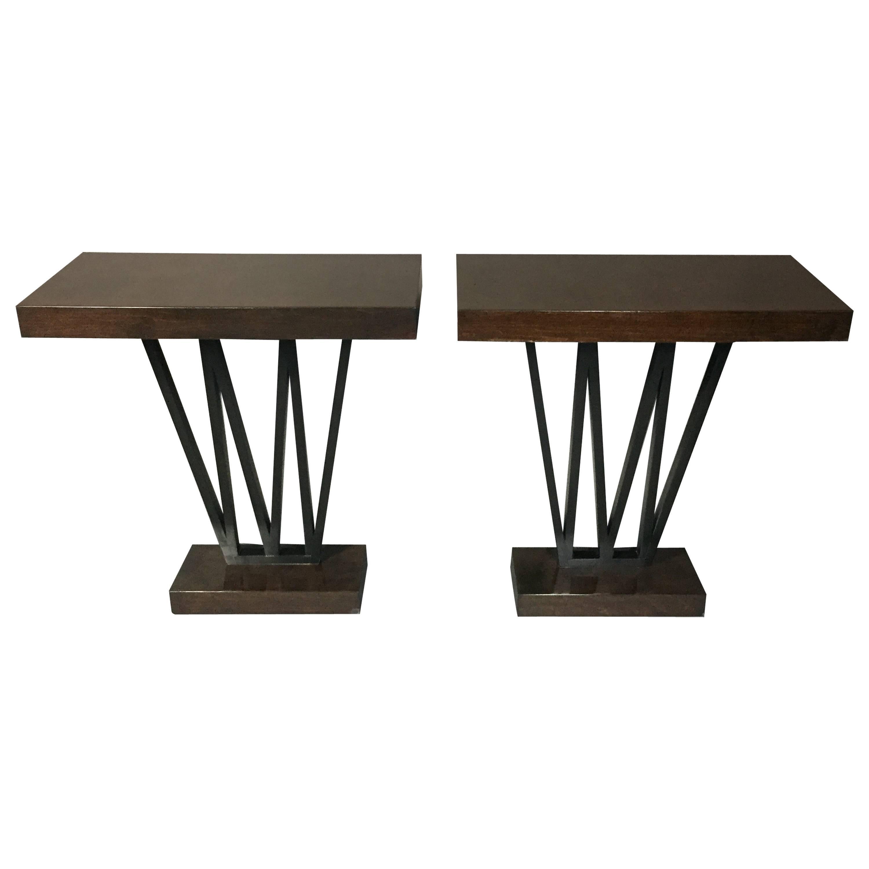 Pair of Art Deco Period Console Tables, USA, 1930s For Sale