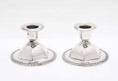 Pair of Art Deco Period Continental Silver (.830) Candlesticks- By Andersen