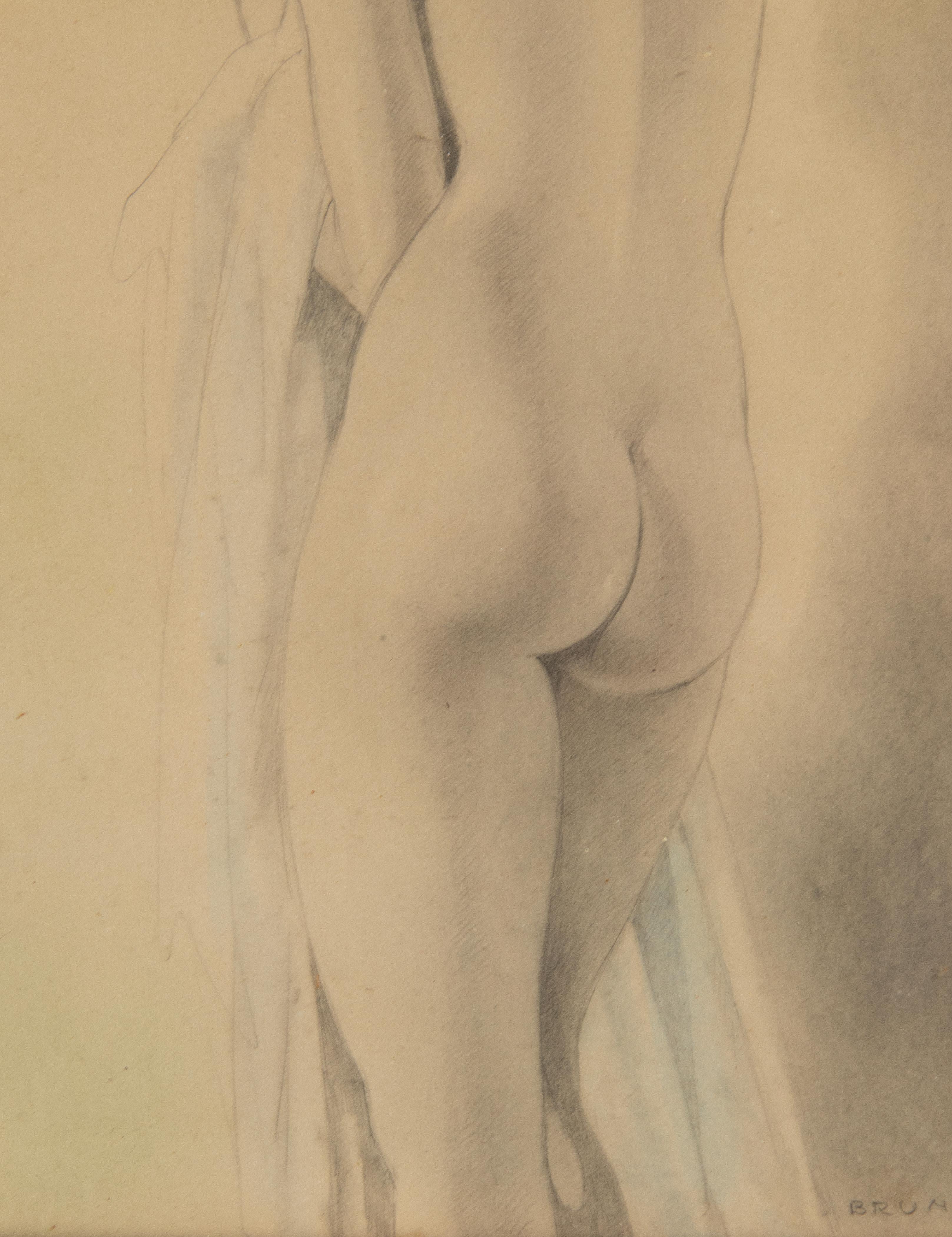 Pair of Art Deco Period Erotic Drawings / Watercolours by Umberto Brunelleschi For Sale 6