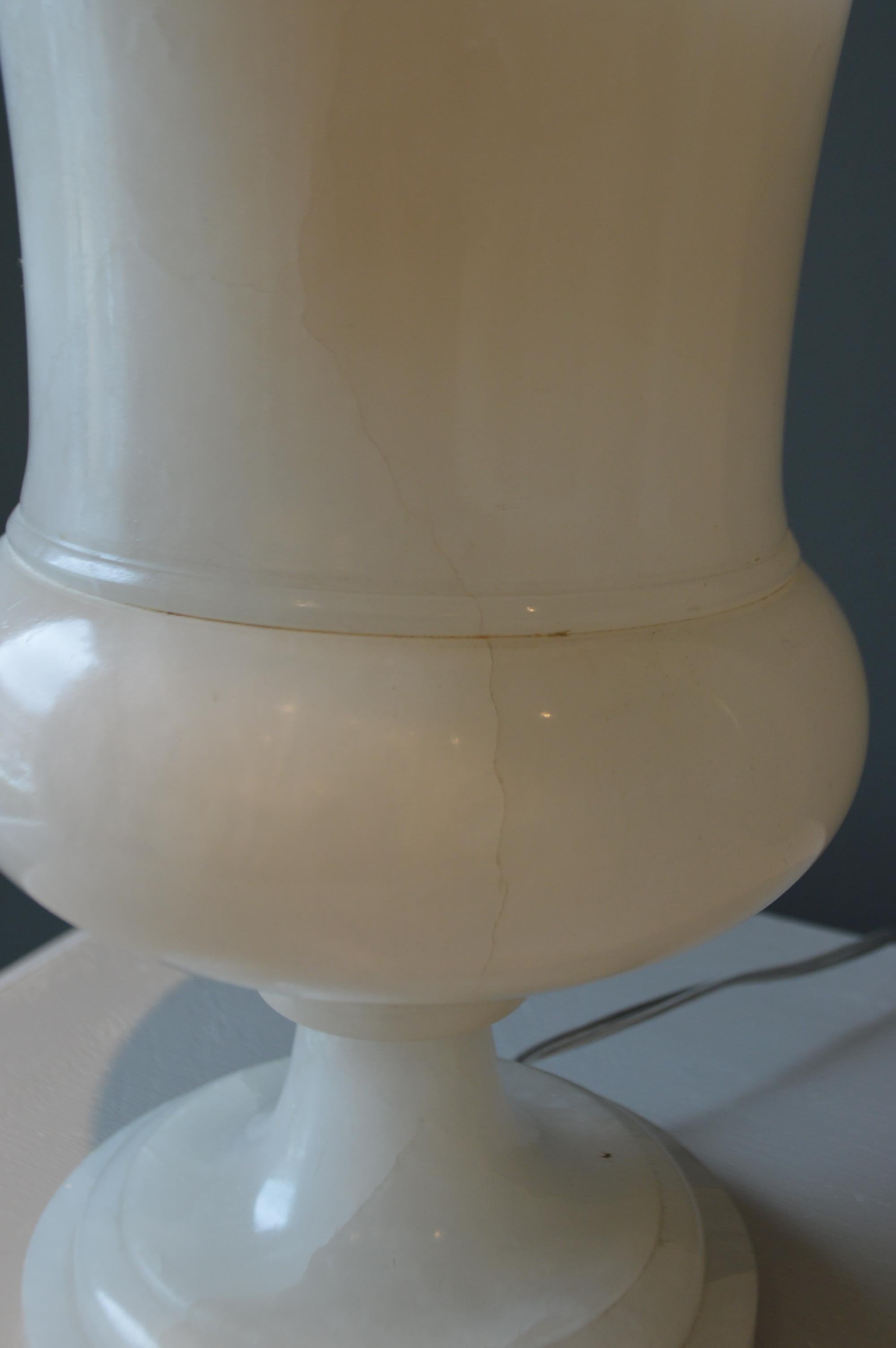 Pair of Art Deco Period White Marble Urns Converted to Table Lamps 3