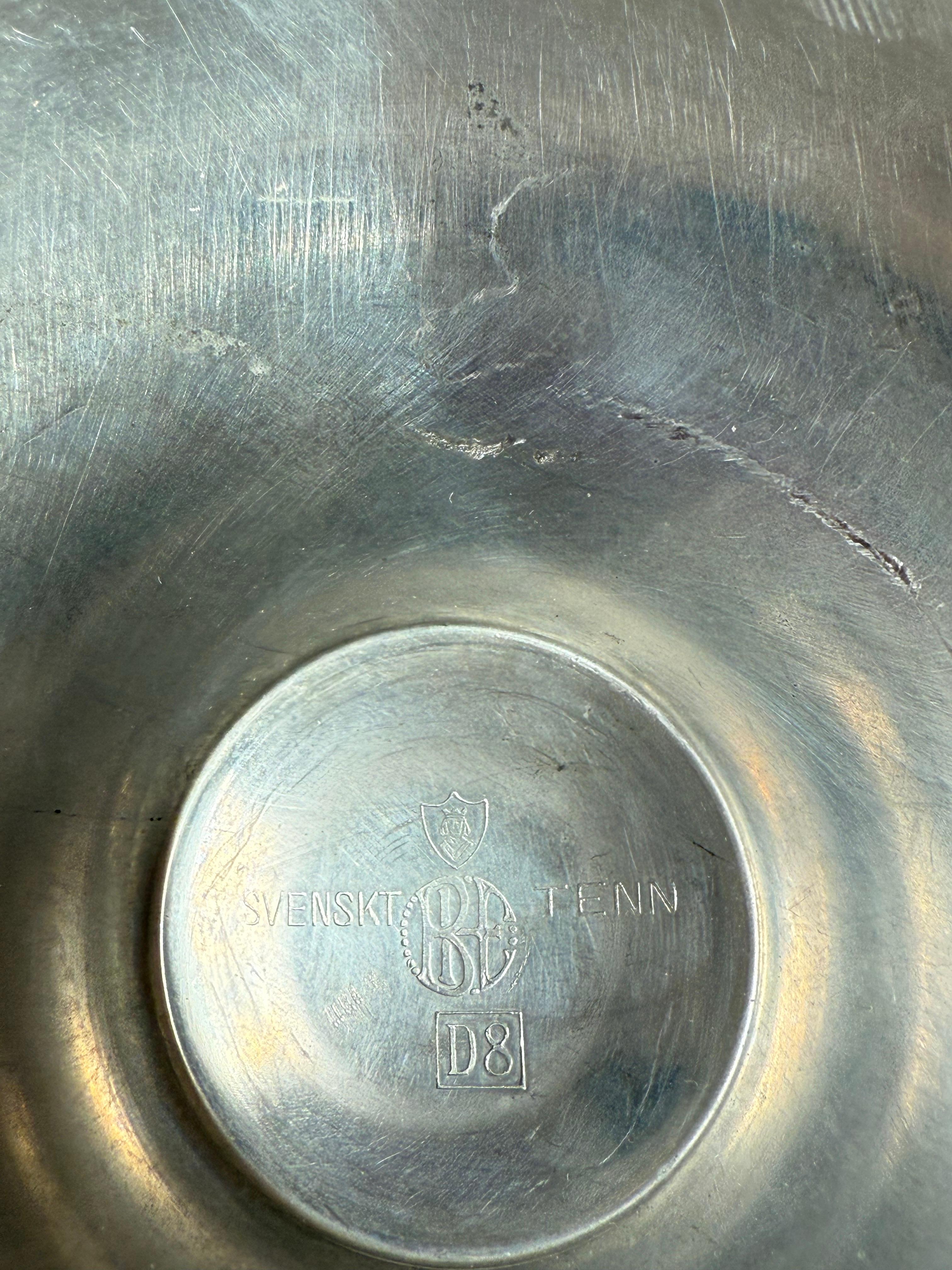 Mid-20th Century Pair of Art Deco Pewter Candelabras by B.H. Edlund Sweden, 1930s For Sale