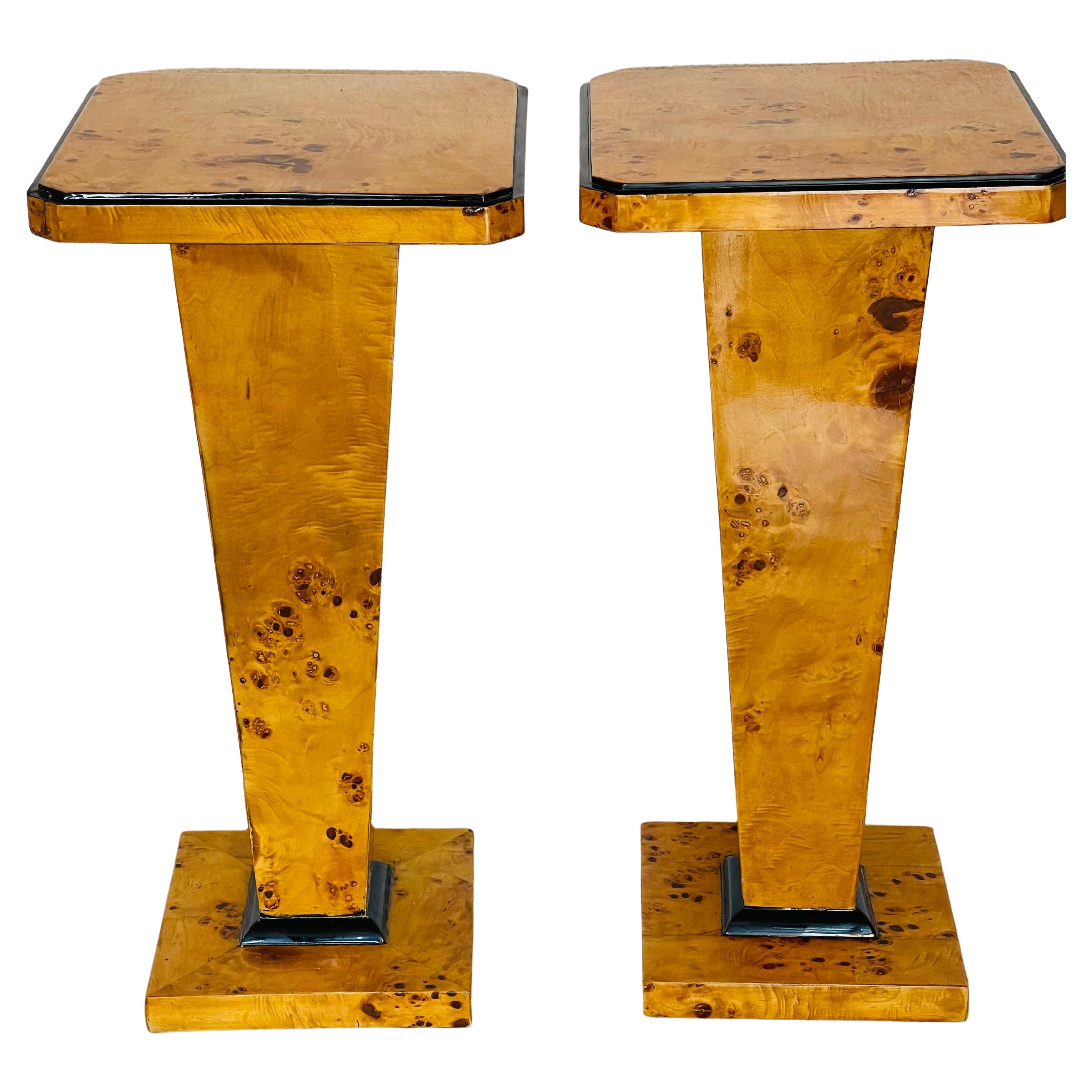Coppia di supporti per sculture vegetali in stile Art Déco