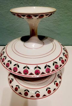 Pair of Art Deco Porcelain Fruit Stands Limoges