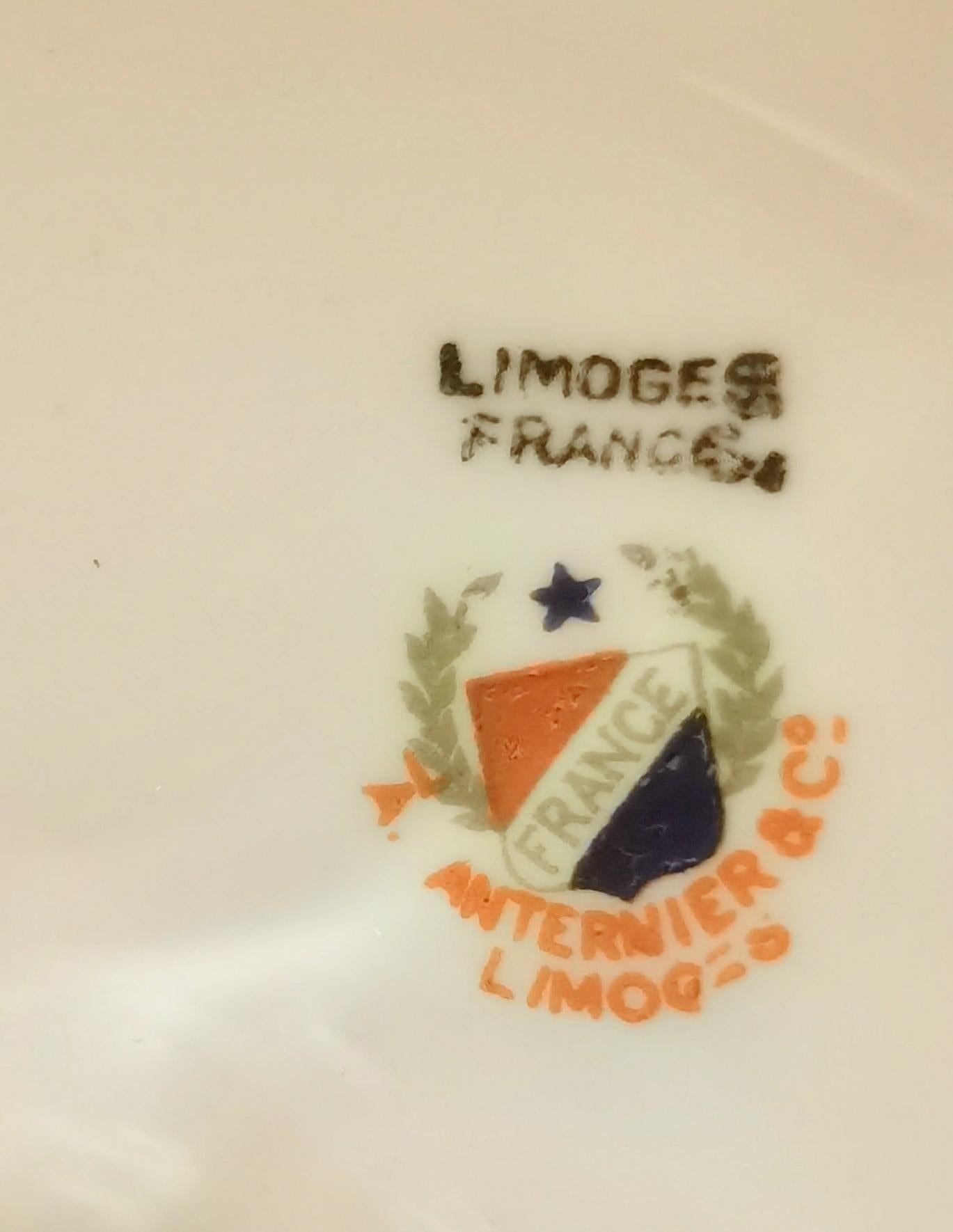 Français Paire de supports à fruits en porcelaine Art Déco de Limoges en vente