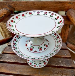 Pair of Art Deco Porcelain Fruit Stands Limoges