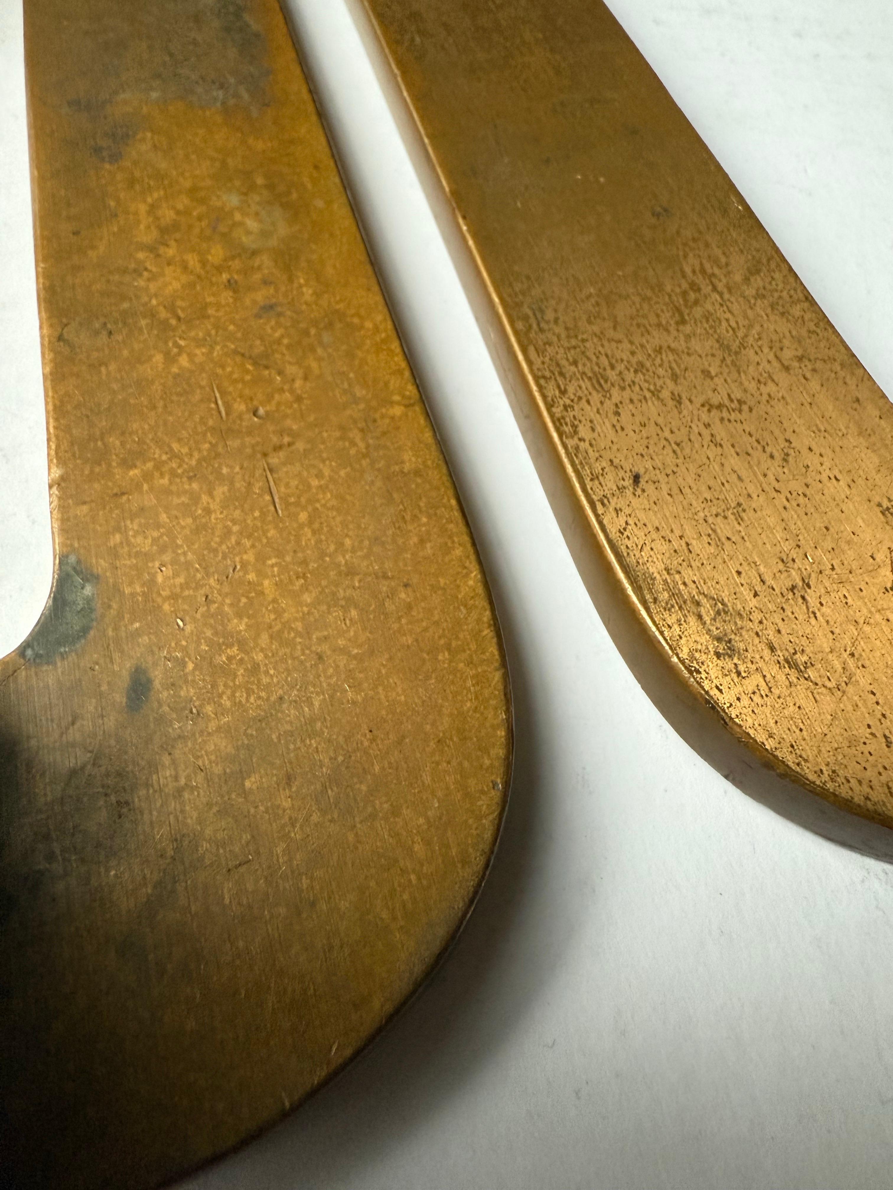 Par de Tiradores Art Decó de Bronce para Puertas en venta 2