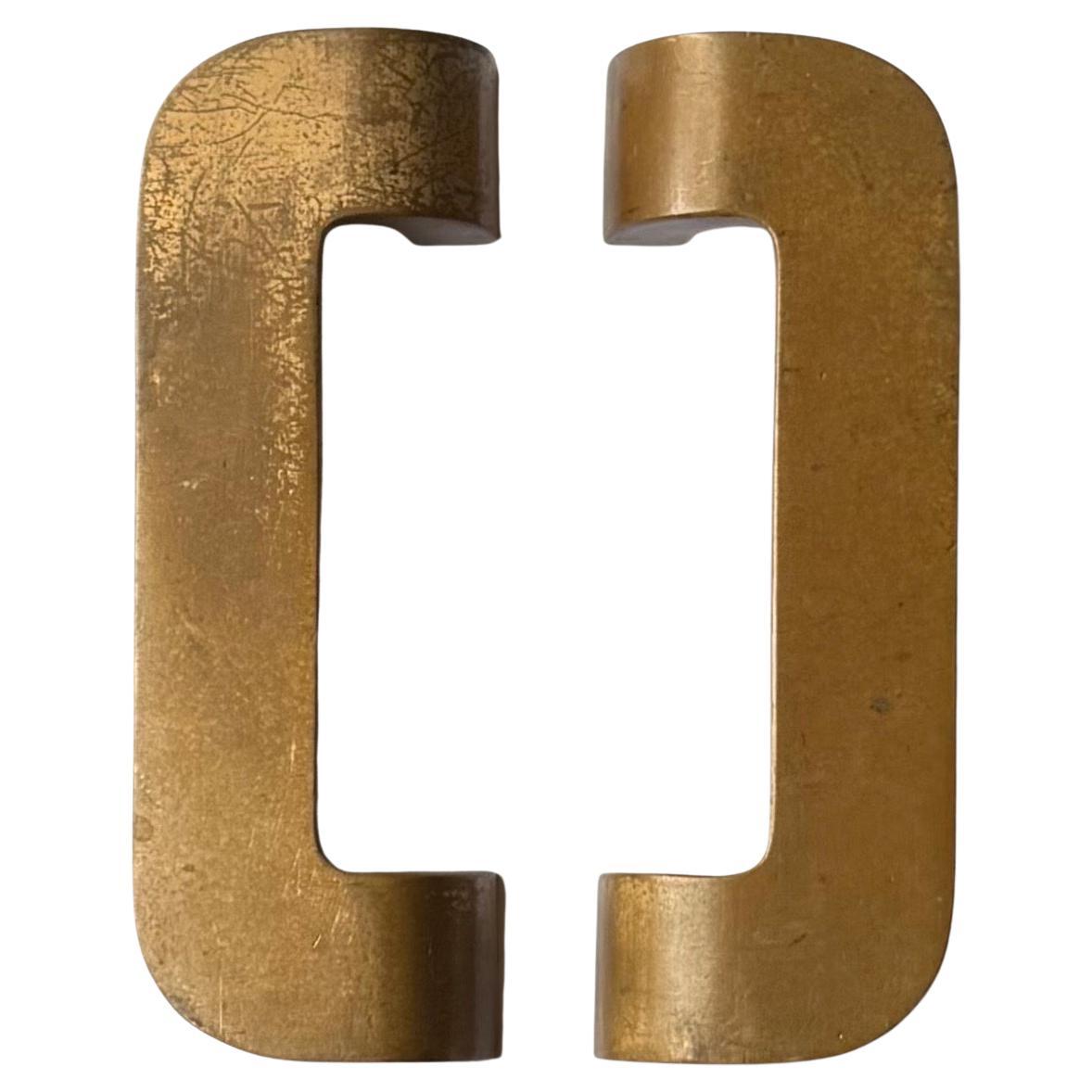 Par de Tiradores Art Decó de Bronce para Puertas en venta