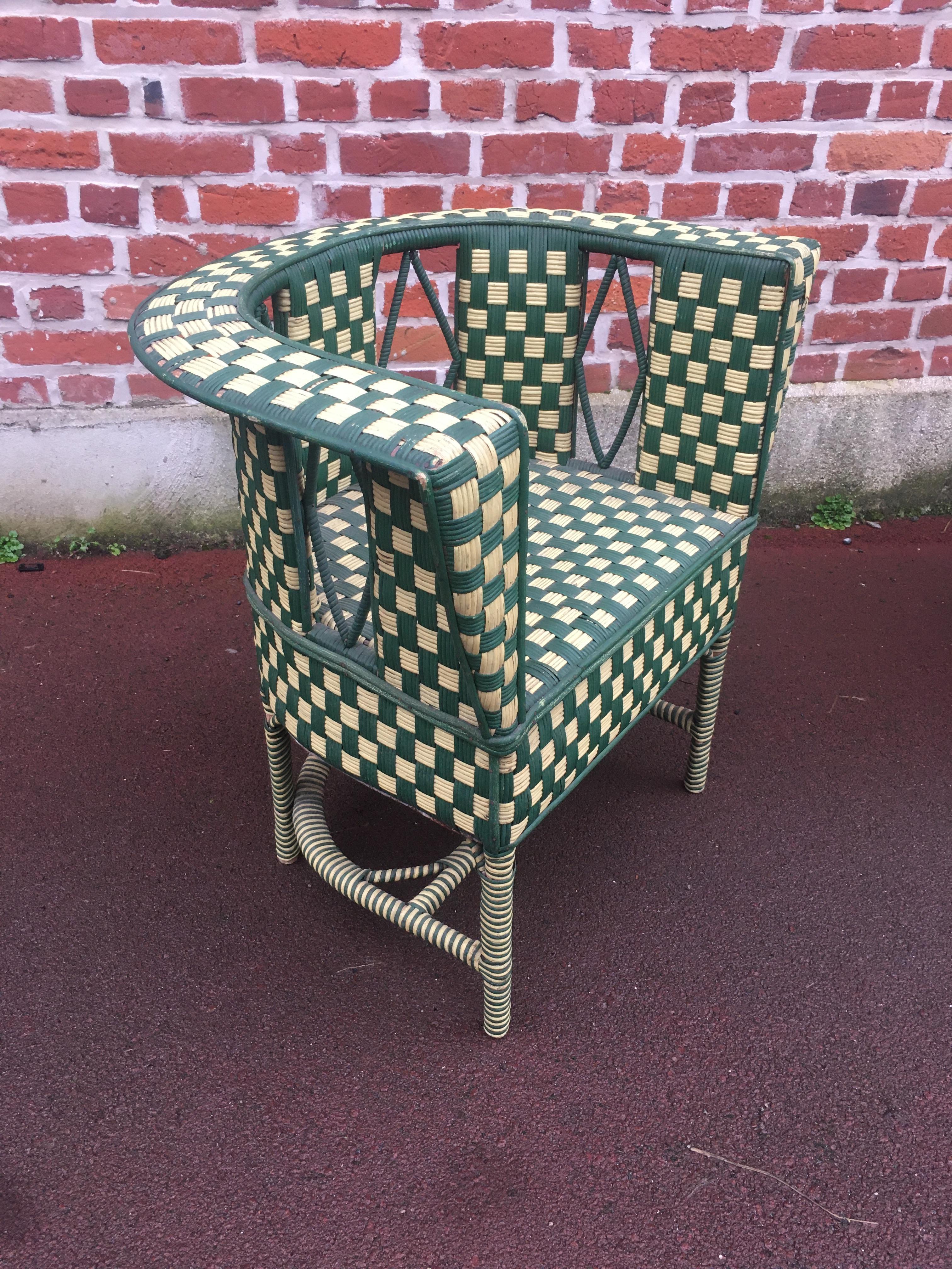 Pair of Art Deco Rattan Armchairs, circa 1930 For Sale 5