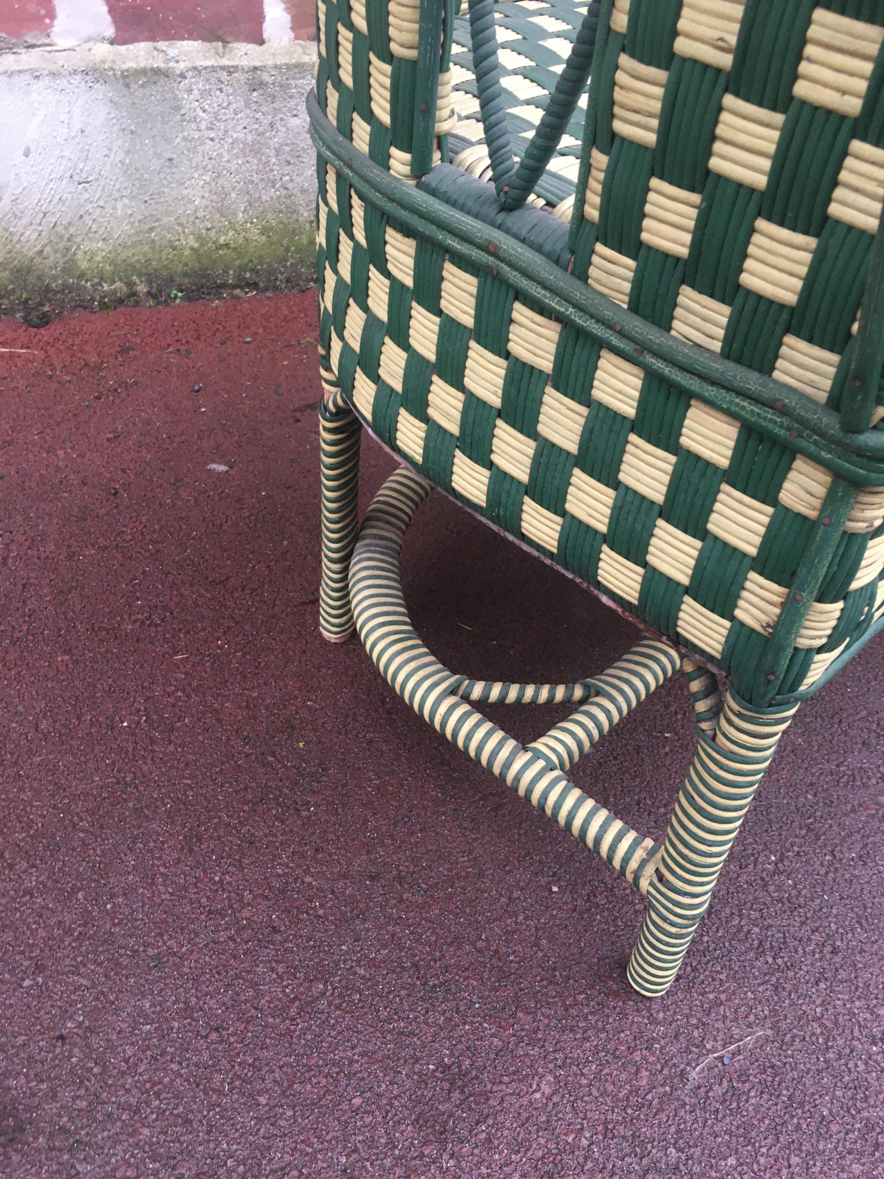 Pair of Art Deco Rattan Armchairs, circa 1930 For Sale 8