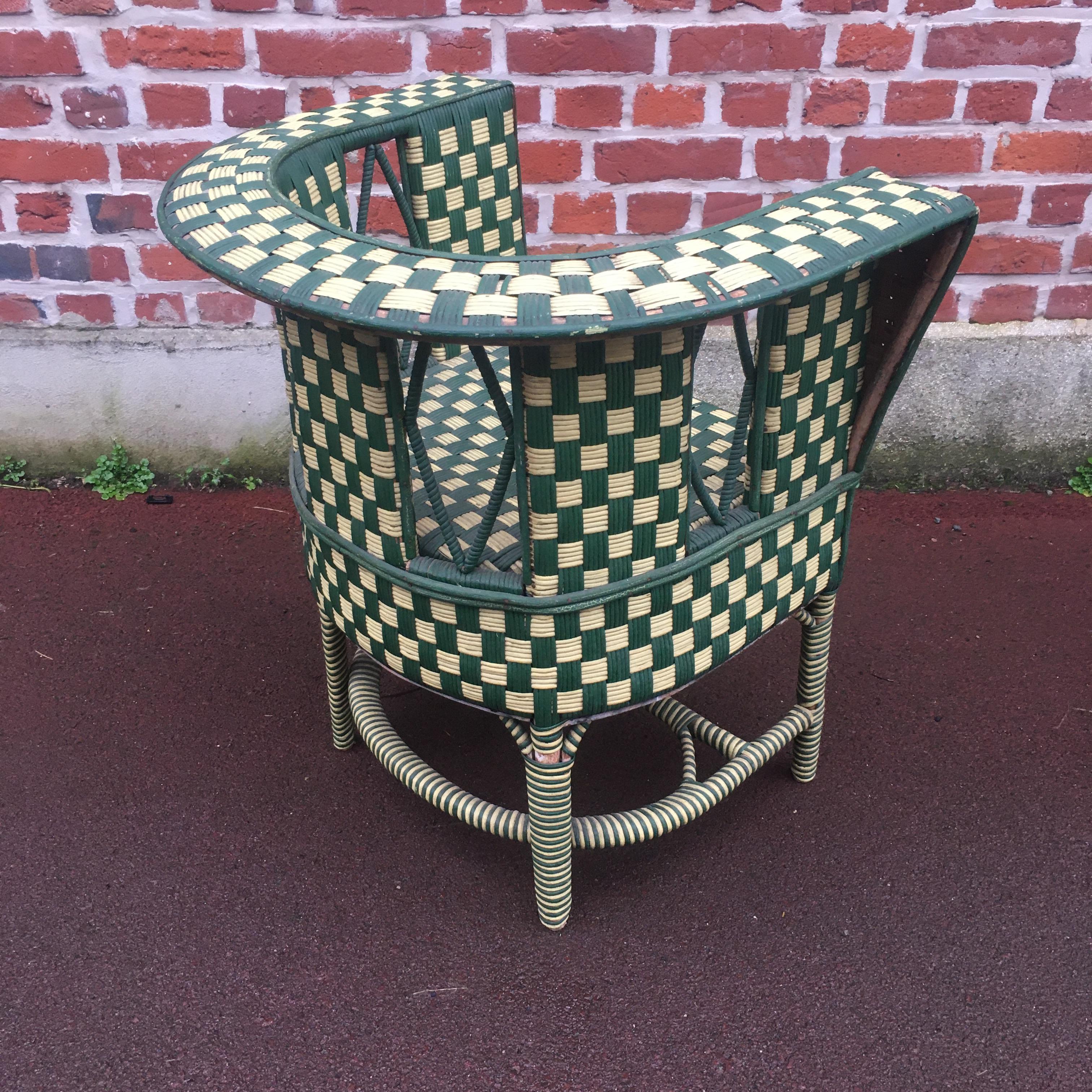 Pair of Art Deco Rattan Armchairs, circa 1930 For Sale 10