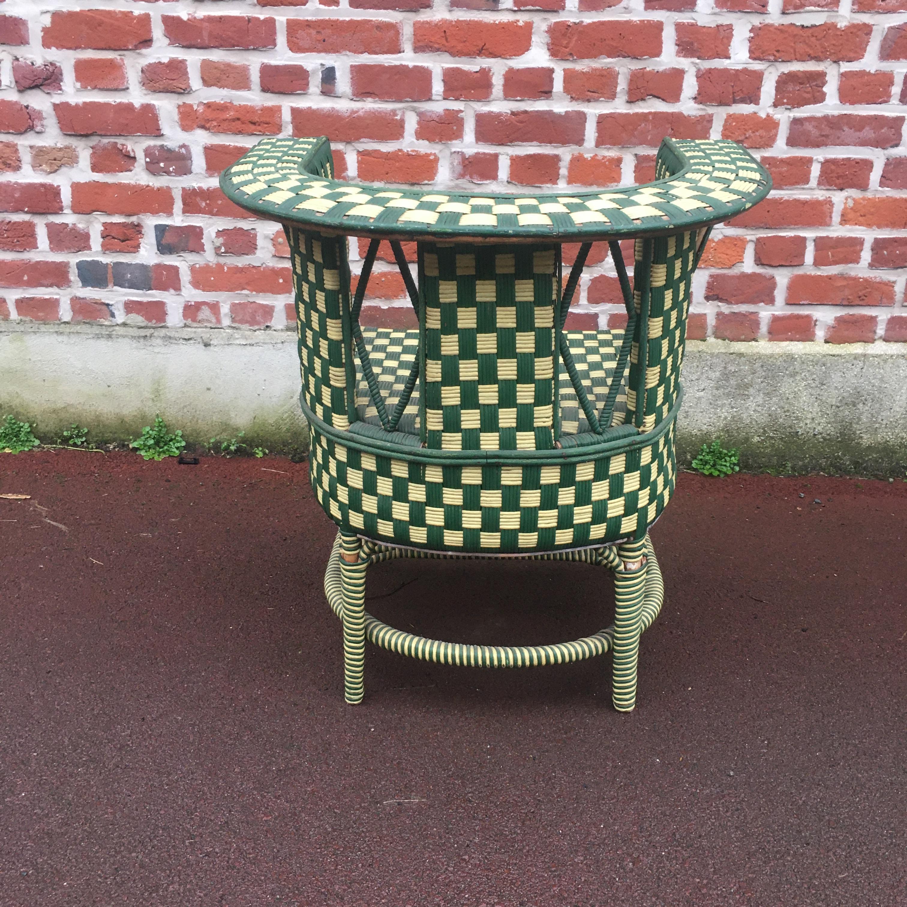 Pair of Art Deco Rattan Armchairs, circa 1930 For Sale 11