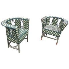 Paar Art-Déco-Rattan-Sessel, um 1930