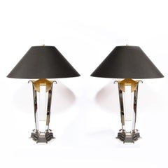 Paar Tischlampen "Athena" im Art-Deco-Stil:: dokumentiert von Lorin Marsh