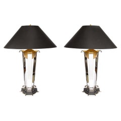Paar Tischlampen "Athena" im Art-Deco-Stil:: dokumentiert von Lorin Marsh