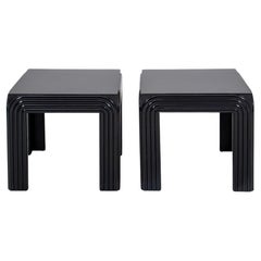 Pair of Art Deco Revival Black Lacquered Tables, 2