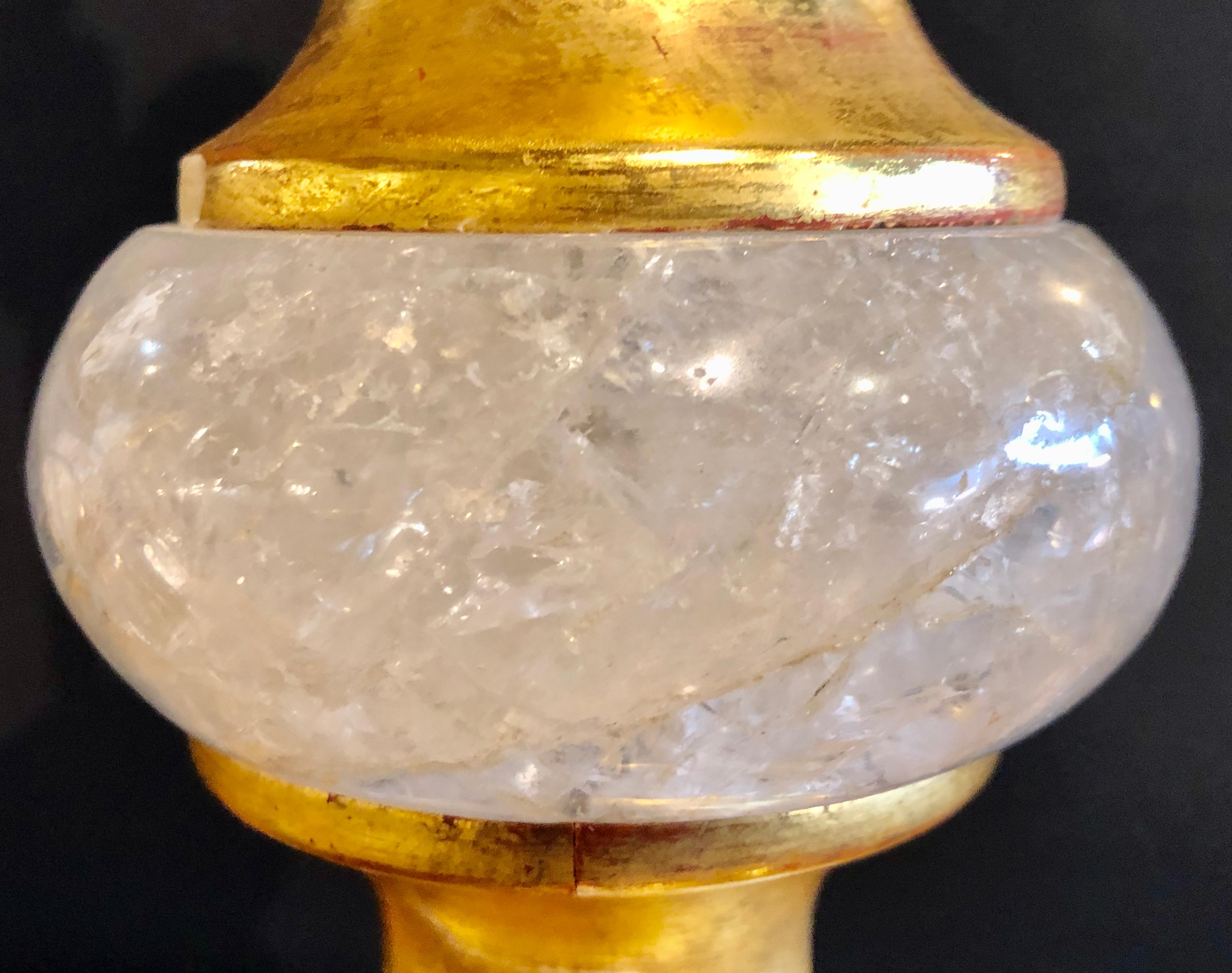Pair of Art Deco Rock Crystal Table Lamps 4