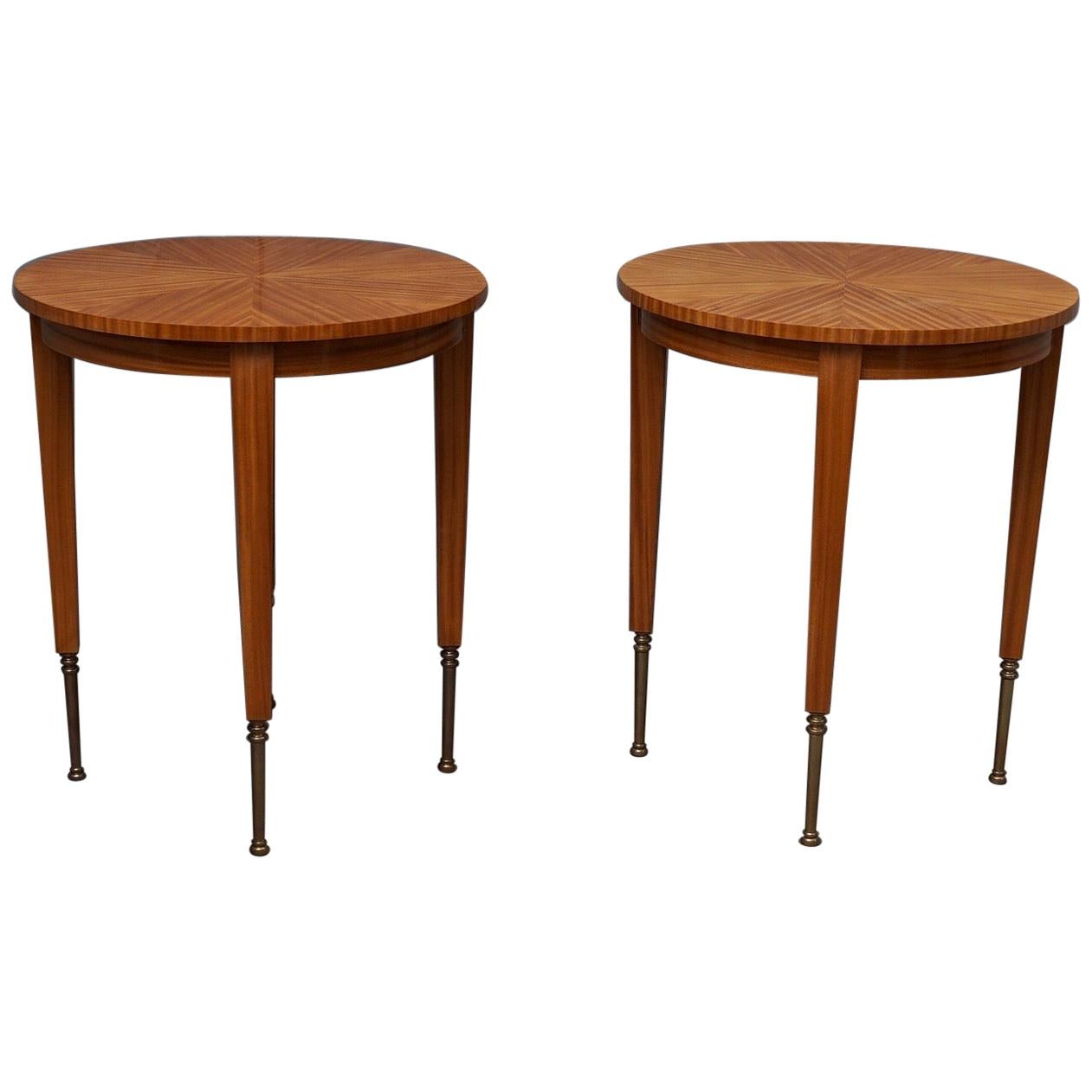 Art Deco Round French Side Tables, 1920