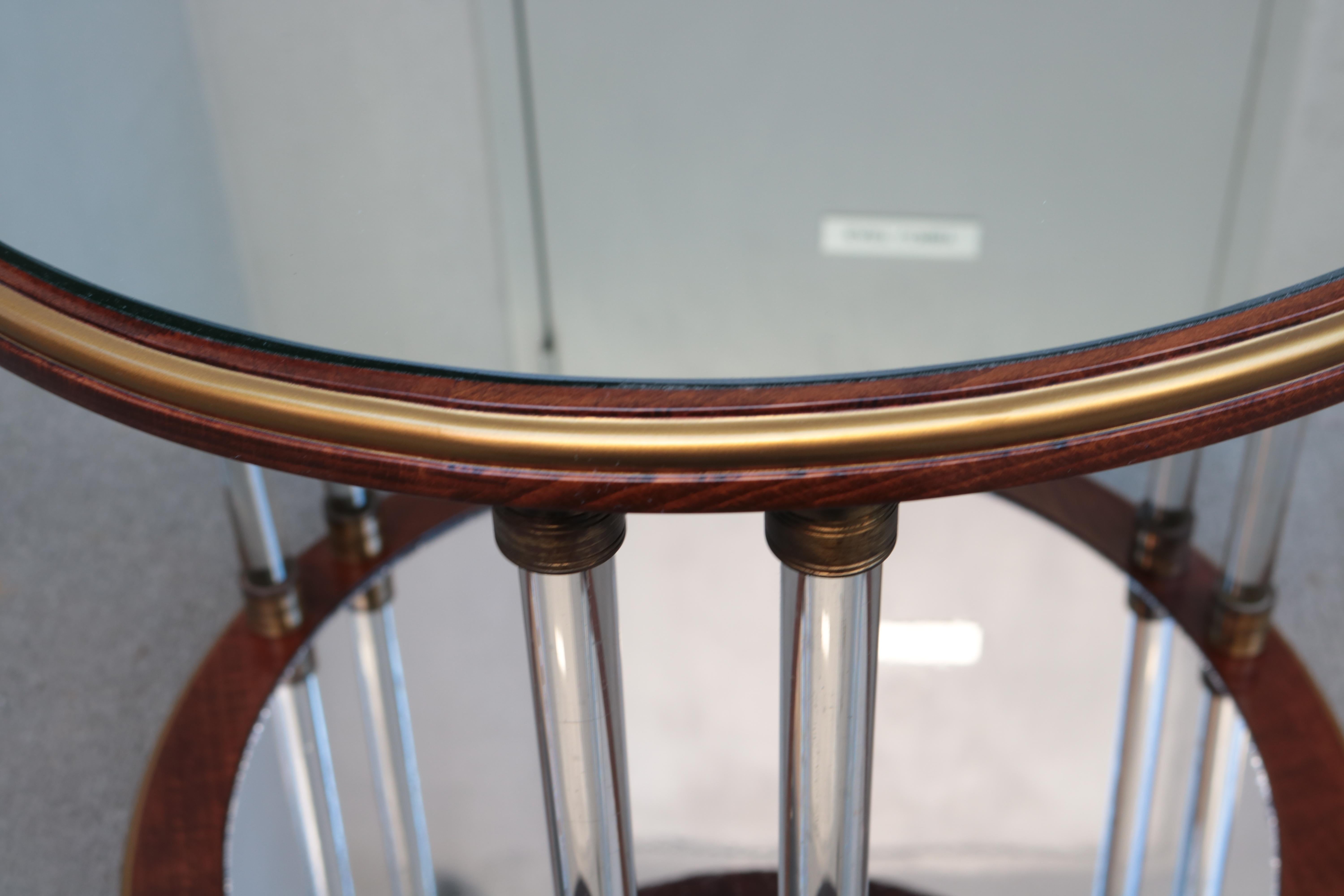 French Pair of Art Deco Round Two-Tier Side Tables
