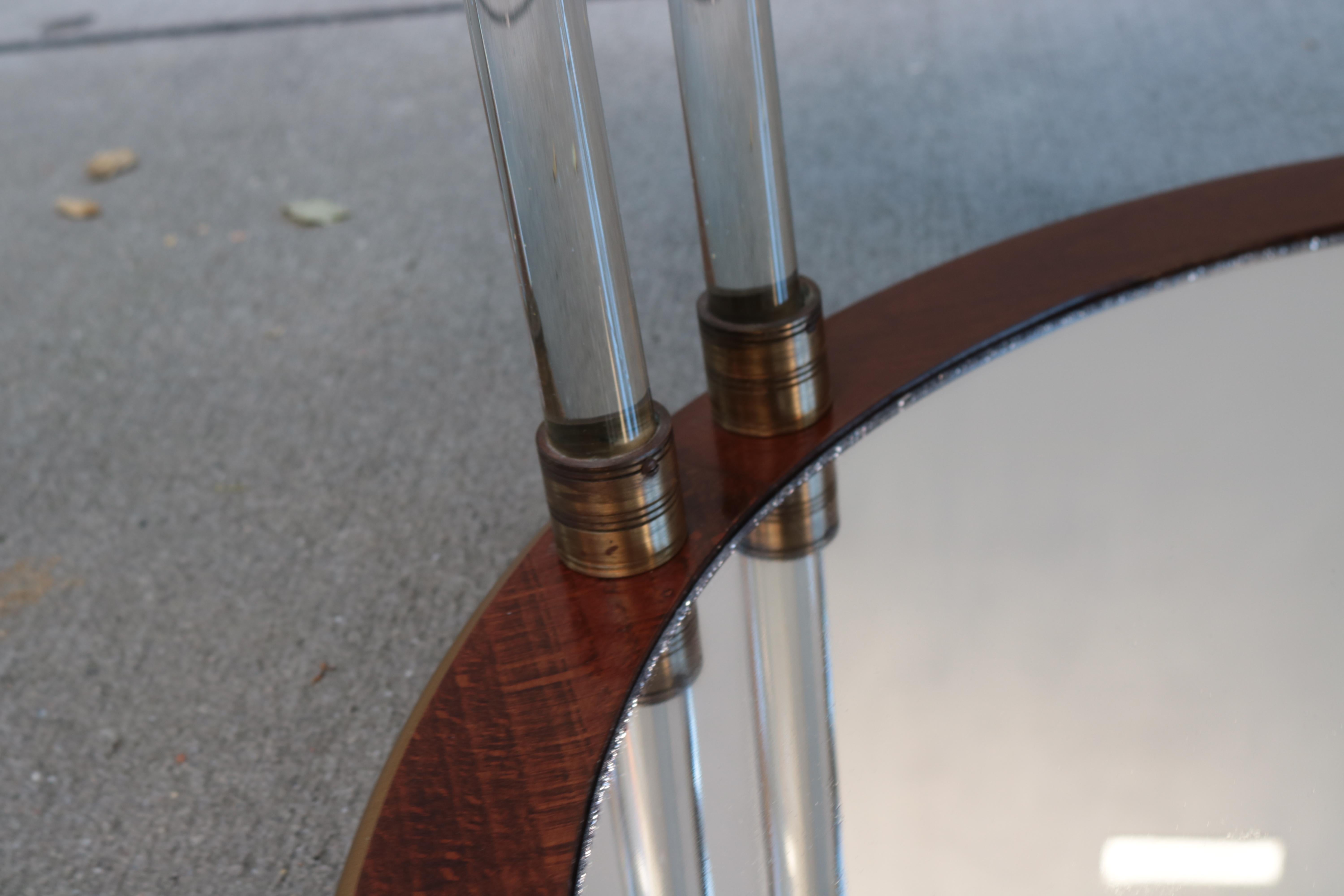 Brass Pair of Art Deco Round Two-Tier Side Tables
