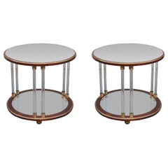 Pair of Art Deco Round Two-Tier Side Tables