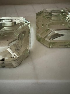 Pair of art deco Saint Gobain mirrored glass ashtray, vide-poches.