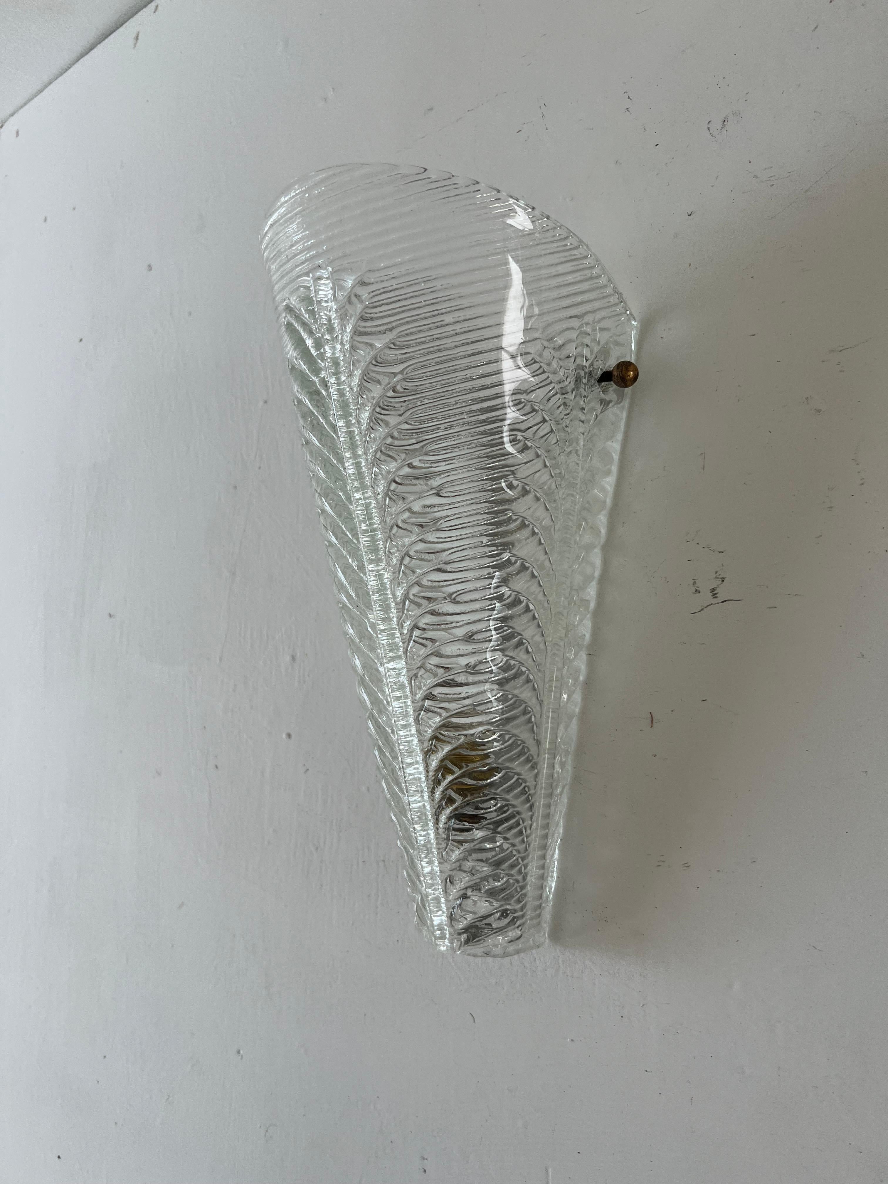 Pair of Art Deco Sconces, circa 1940 by Seguso in Murano Glass, Italy, 1940s For Sale 9