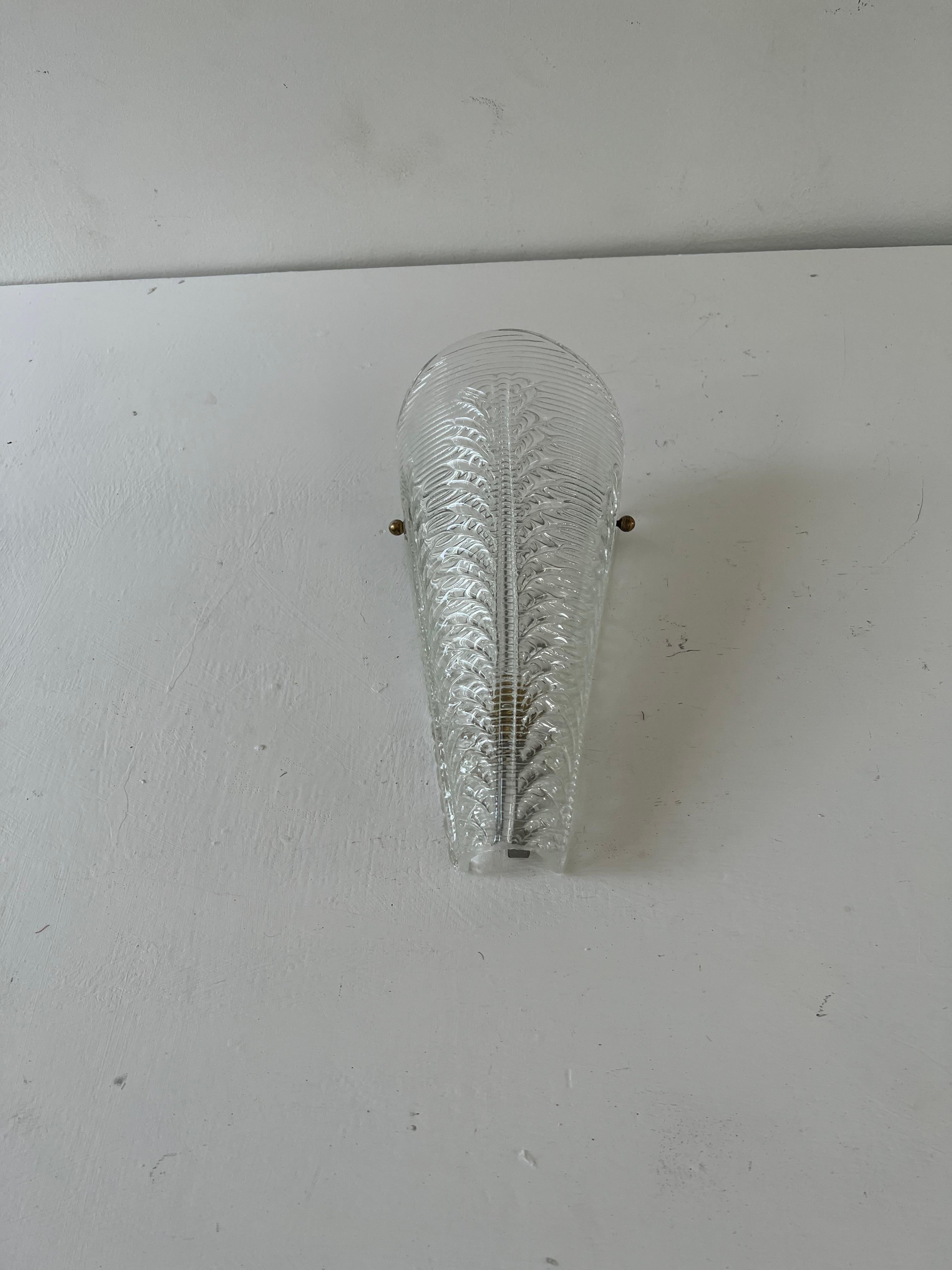 Coppia di lampade Art Deco, circa 1940 di Seguso in vetro di Murano, Italia, anni '40 in vendita 8