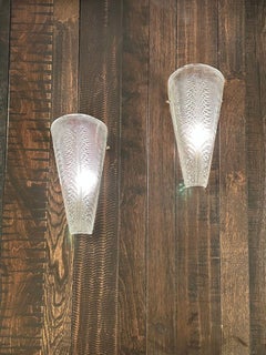 Pair of Art Deco Sconces, circa 1940 by Seguso in Murano Glass, Italy, 1940s
