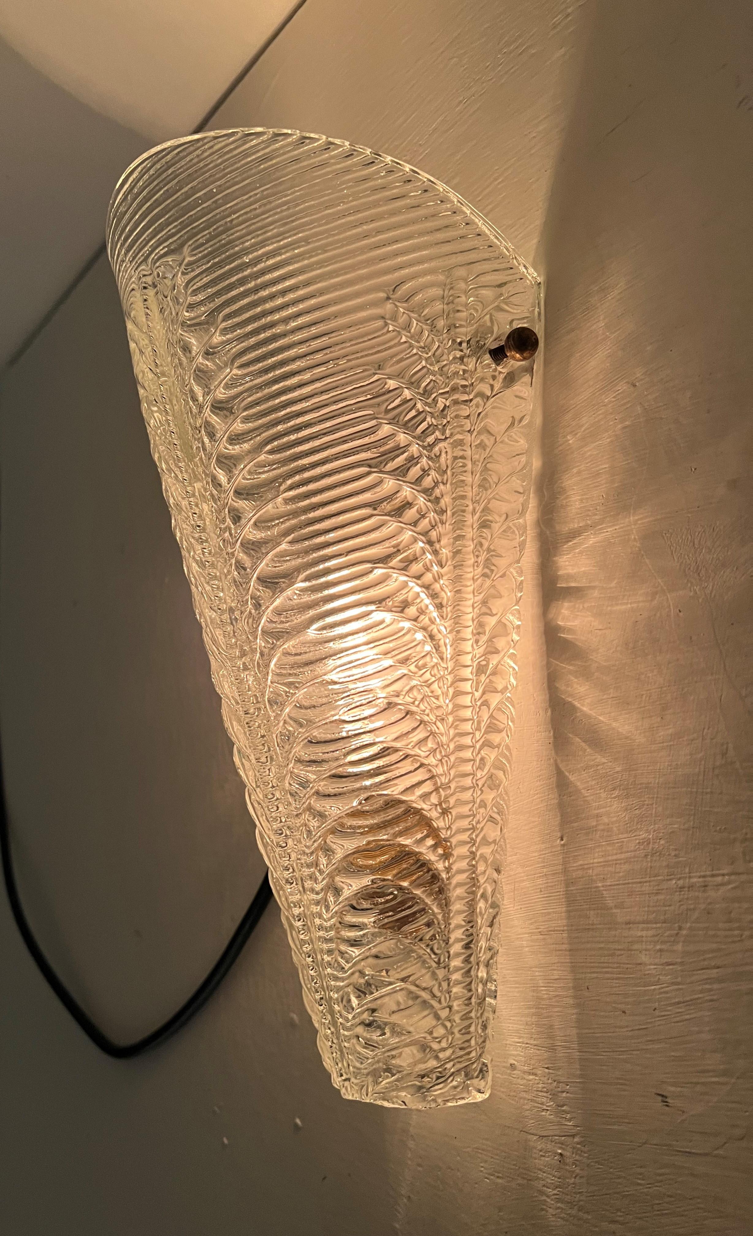 Italiano Coppia di lampade Art Deco, circa 1940 di Seguso in vetro di Murano, Italia, anni '40 in vendita