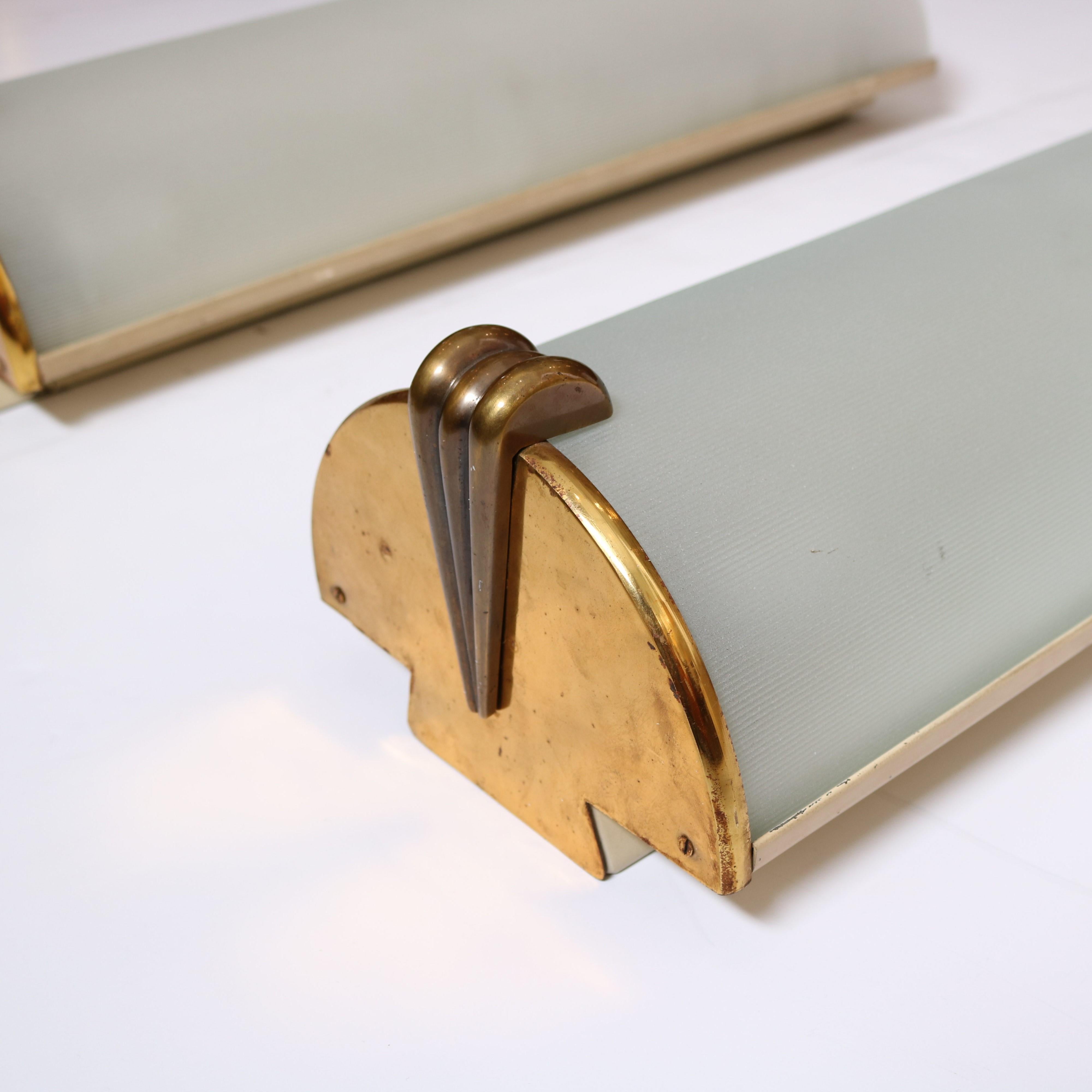 French Pair of Art Deco Sconces, France Circa 1930s