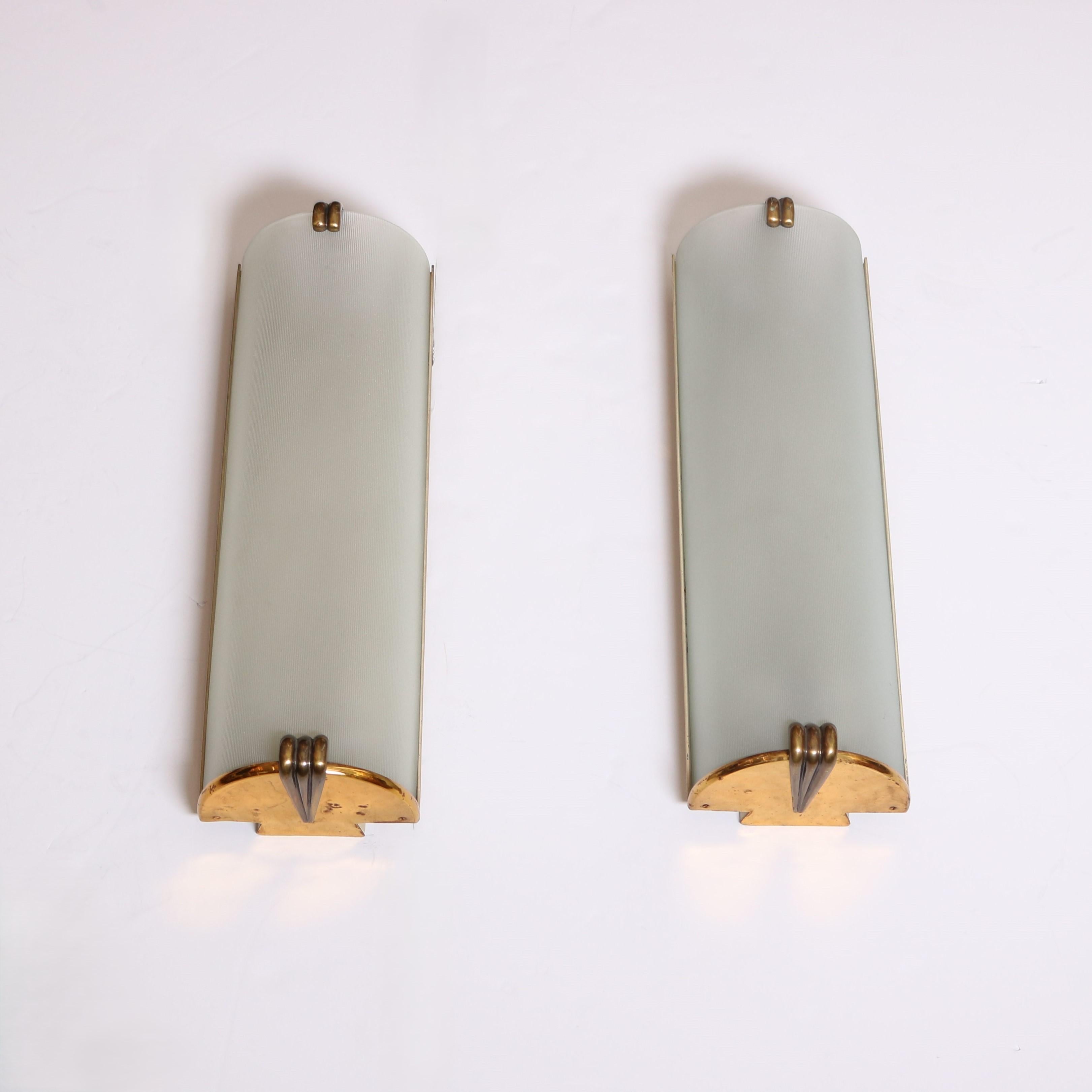 20th Century Pair of Art Deco Sconces, France Circa 1930s