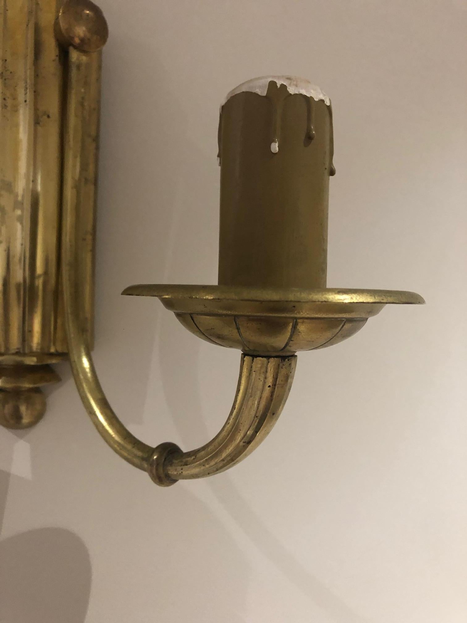 20th Century Pair of Art Deco Sconces with Two Lights For Sale