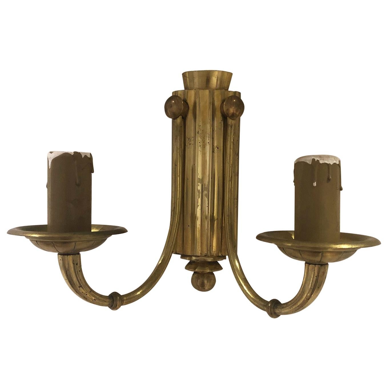 Pair of Art Deco Sconces with Two Lights For Sale