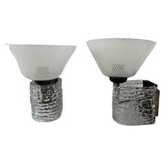 Pair of Art Deco Sconcesattr to Venini and Carlo Scarpa, Murano, Italy, 1930s