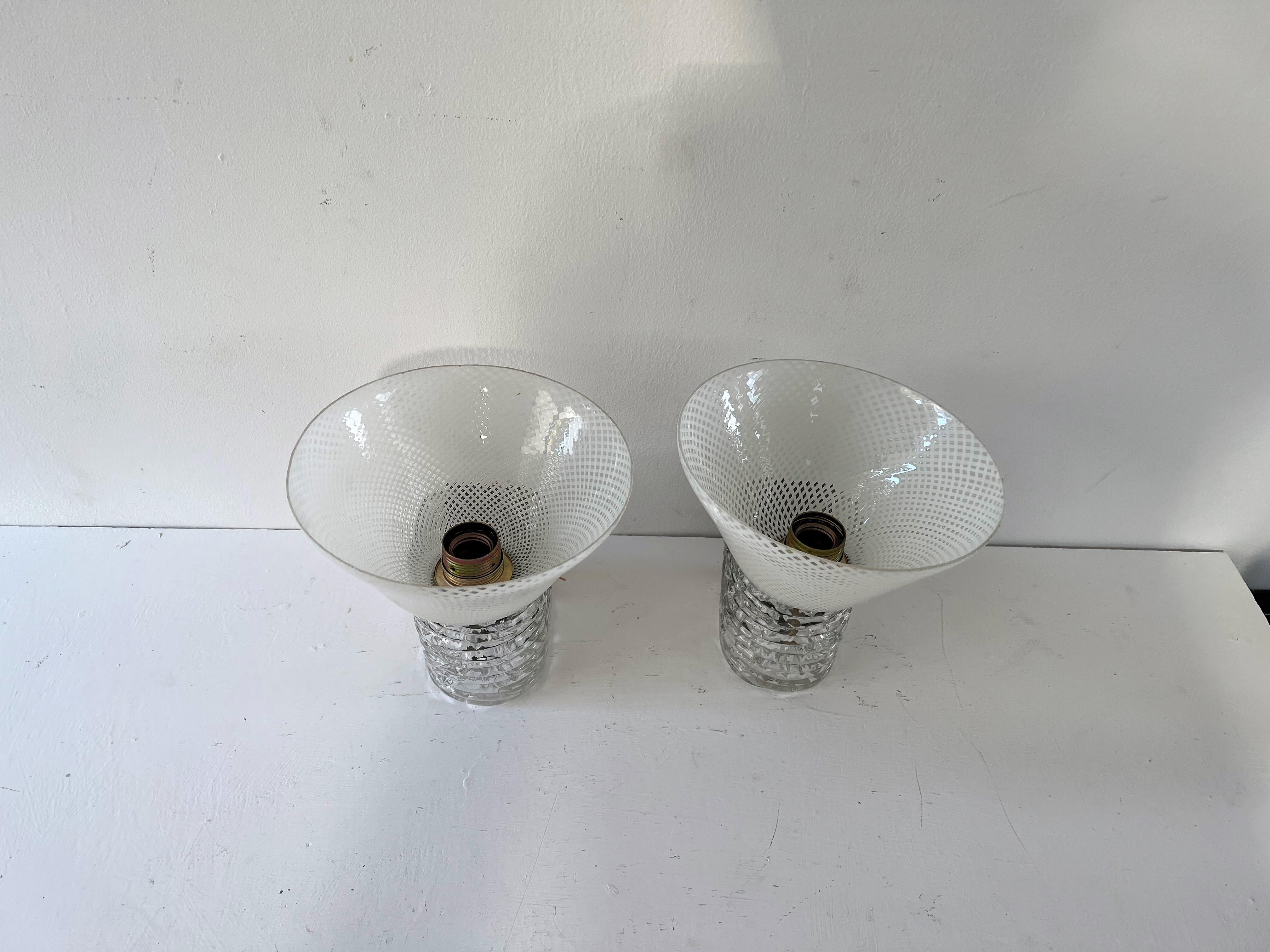 Pair of Art Deco Sconcesattr to Venini and Carlo Scarpa, Murano, Italy, 1930s  For Sale 2
