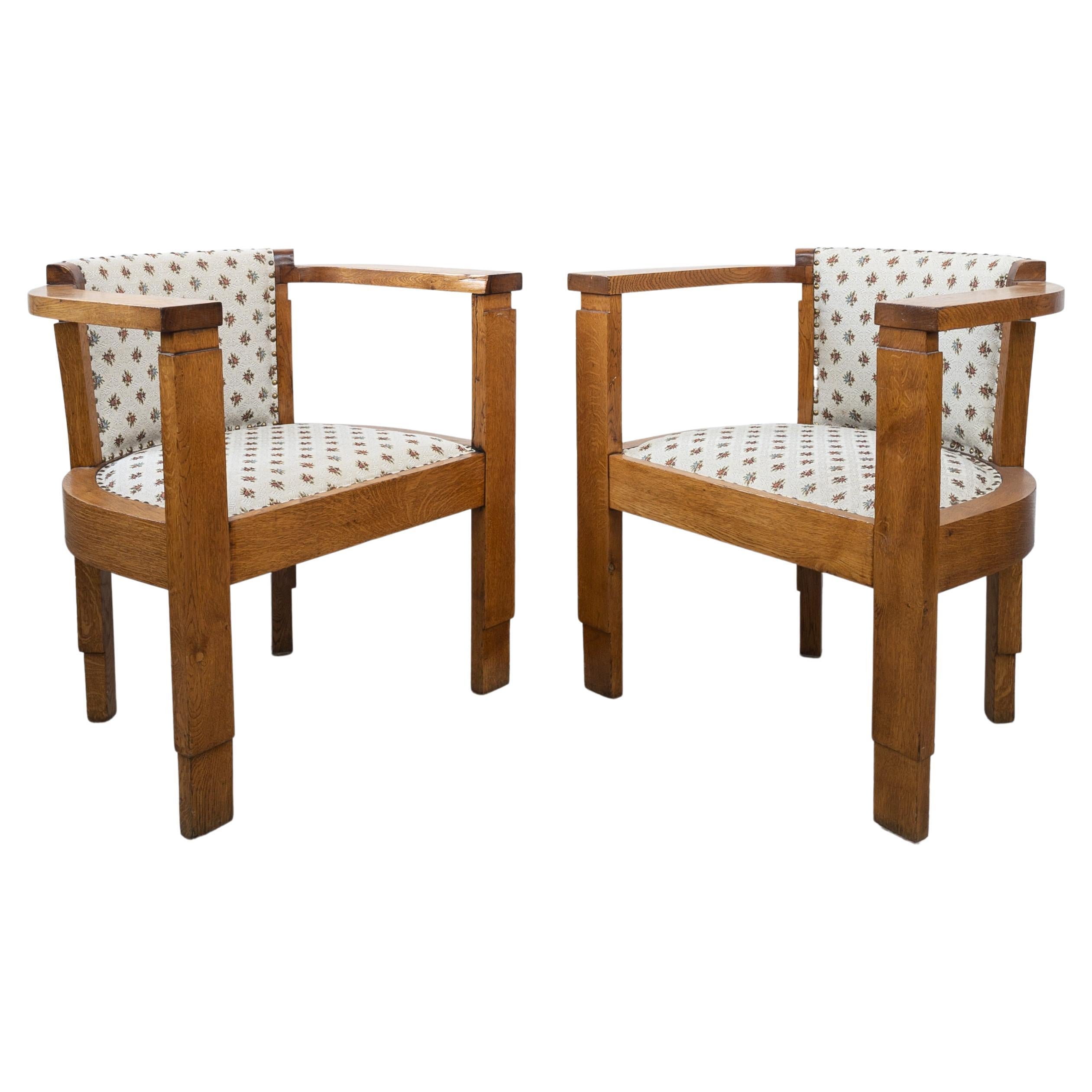 Pair of Art Deco Sculptural Club Chairs