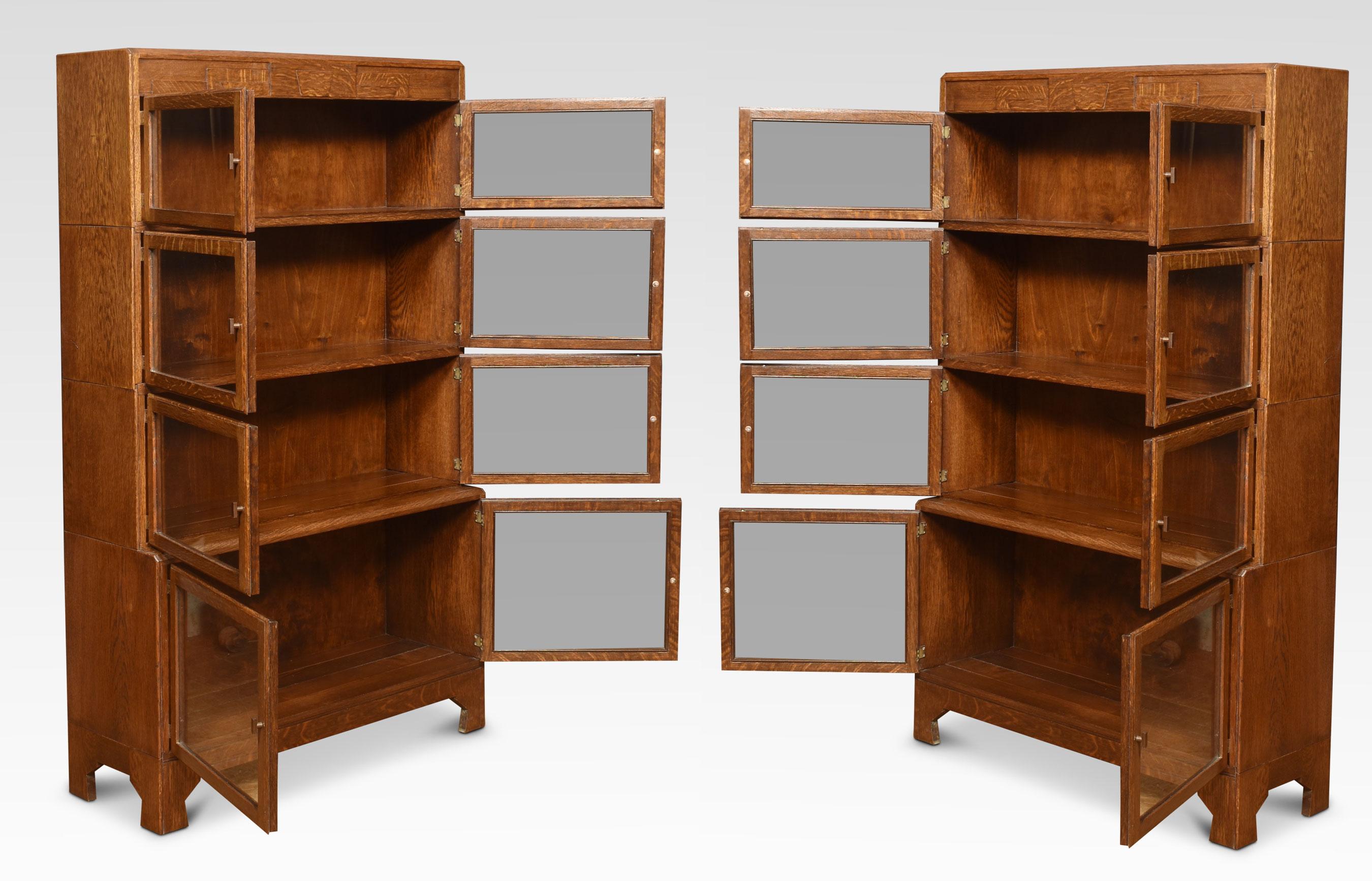 Pair of Art Deco sectional bookcases In Good Condition In Cheshire, GB