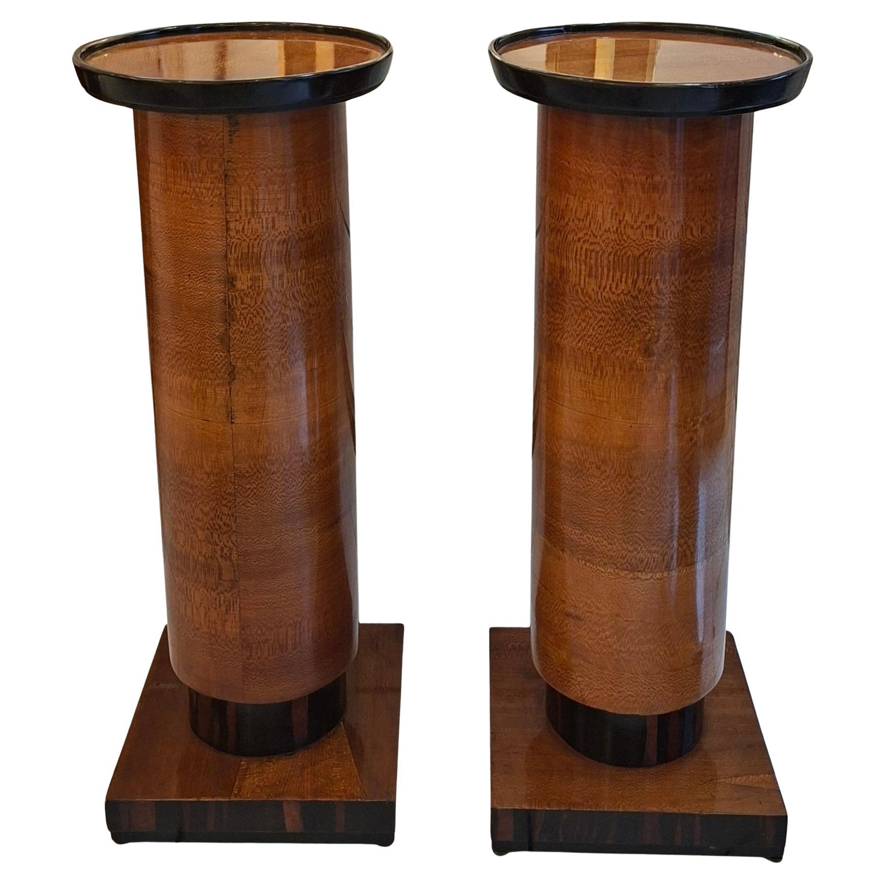 Pair of Art Déco "Selettes" wood french polished For Sale