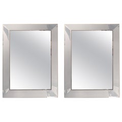 Pair of Art Deco Shadow Box Wall or Console Mirrors