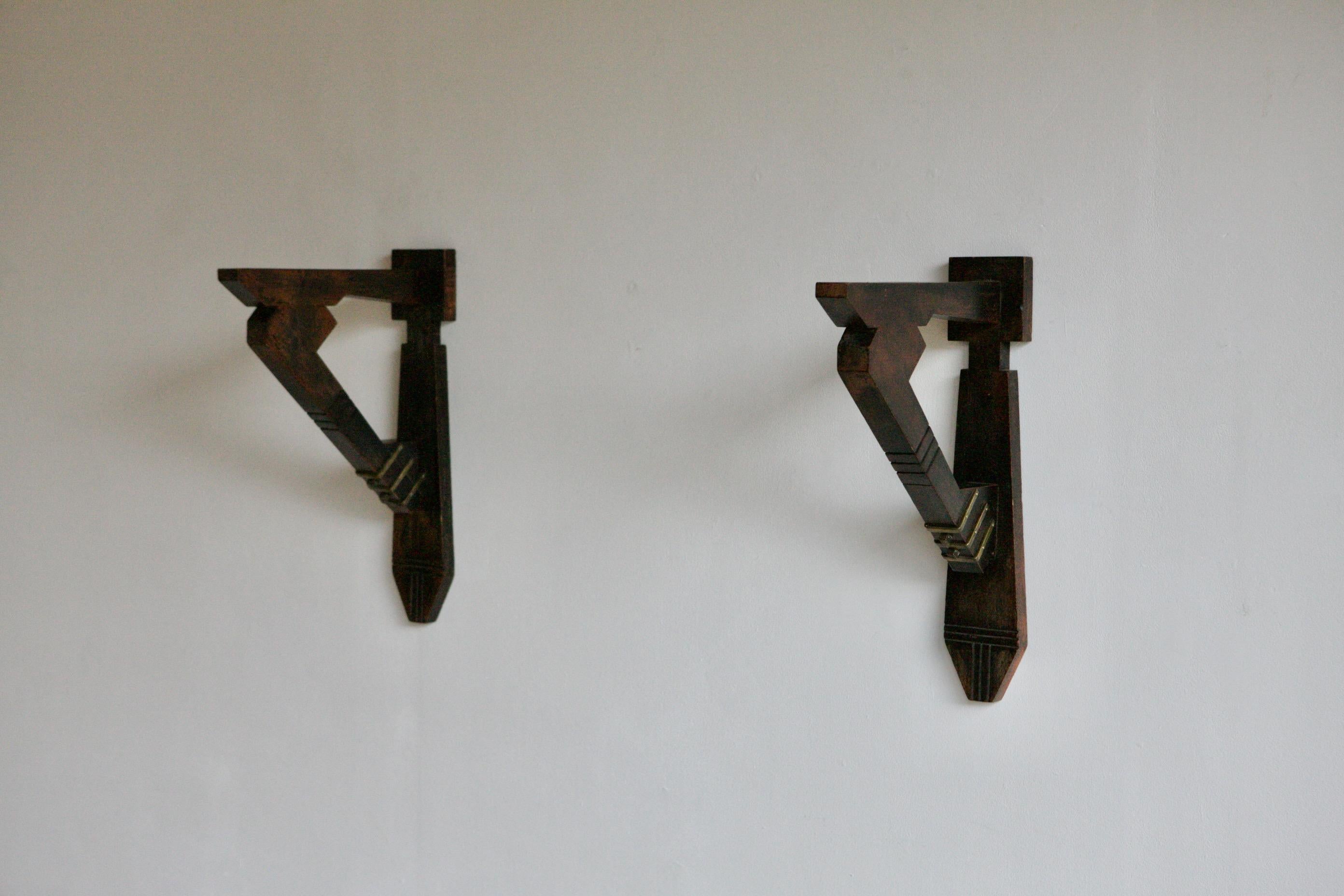 French Pair of Art Deco Shelf Brackets by Adolphe Petit-Monsigny For Sale