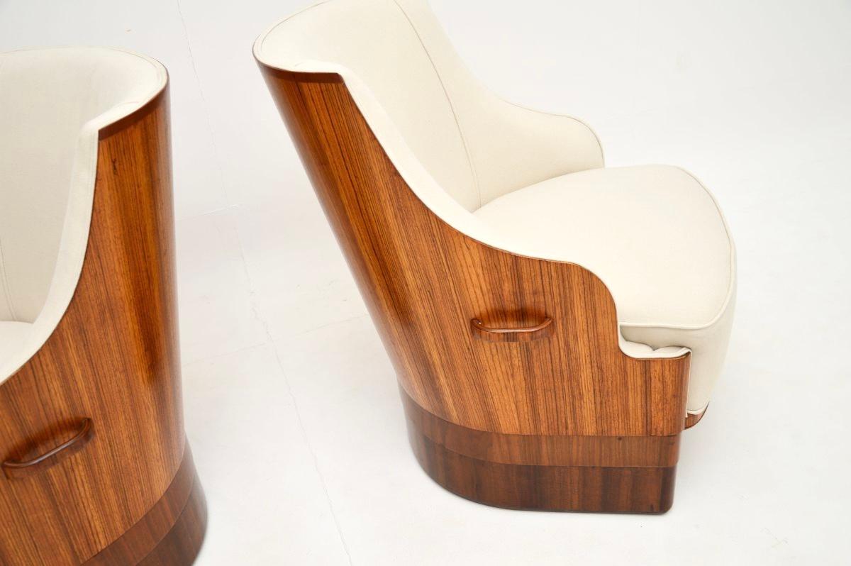 Coppia di poltrone con schienale a conchiglia in stile Art Déco in vendita 4