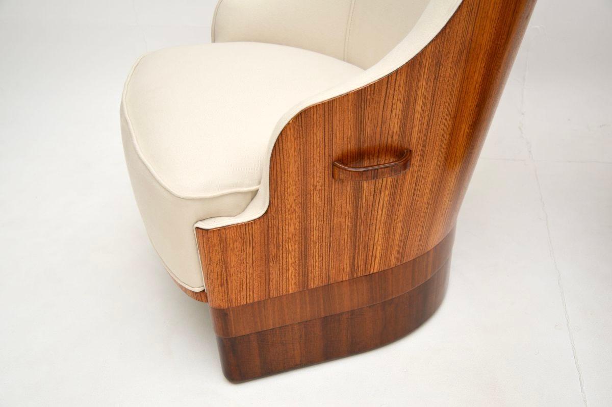 Coppia di poltrone con schienale a conchiglia in stile Art Déco in vendita 3